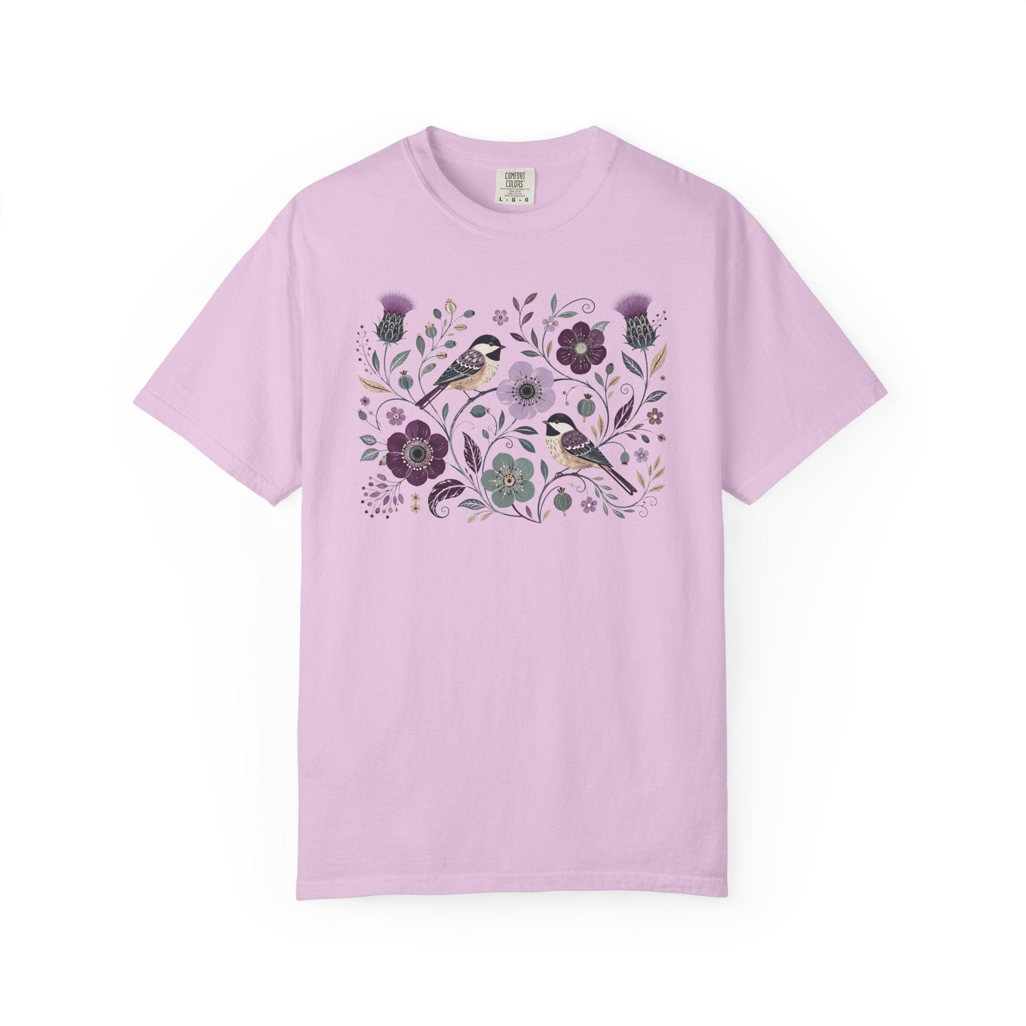 Chickadees Floral T-Shirt