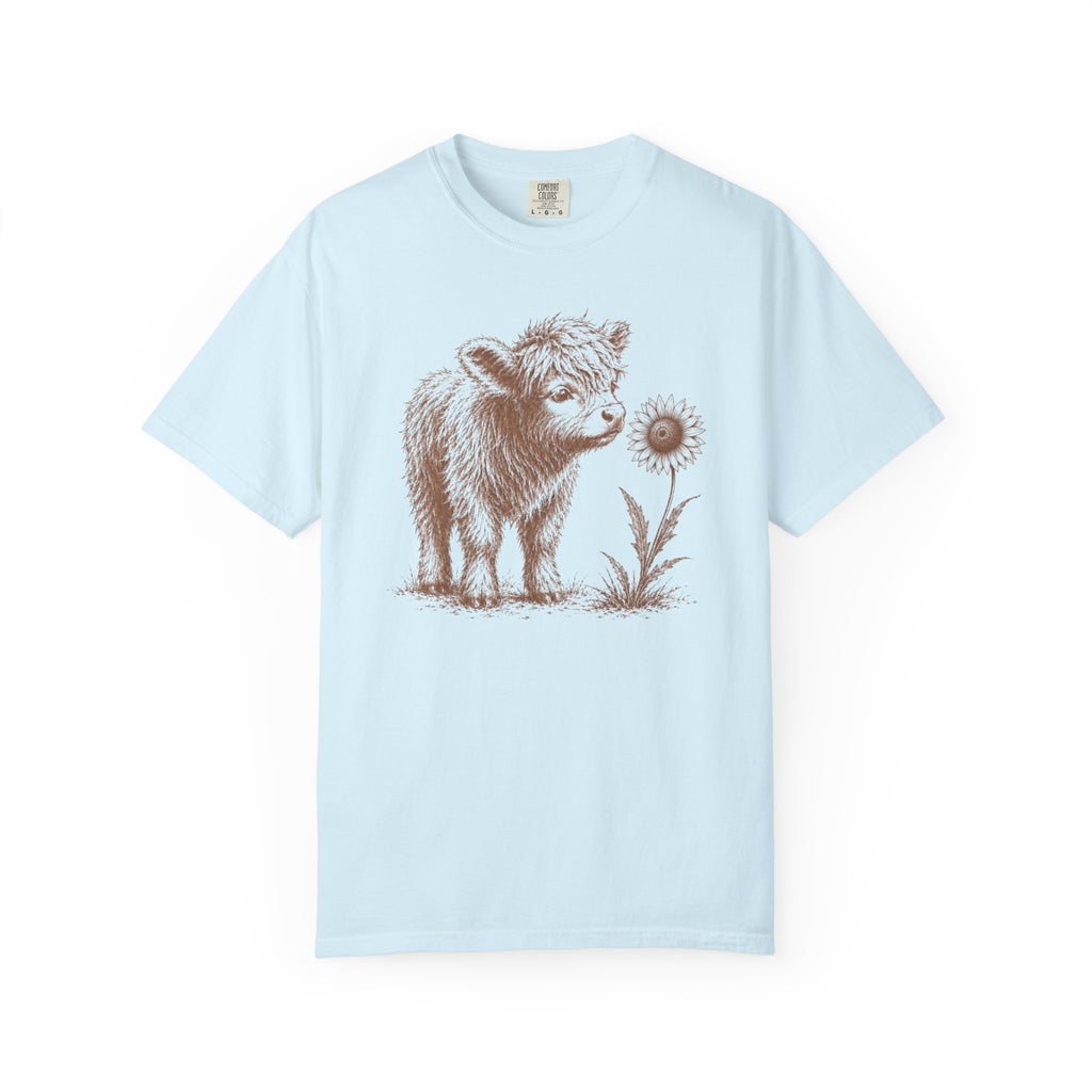 Highland Cow Flower T-Shirt