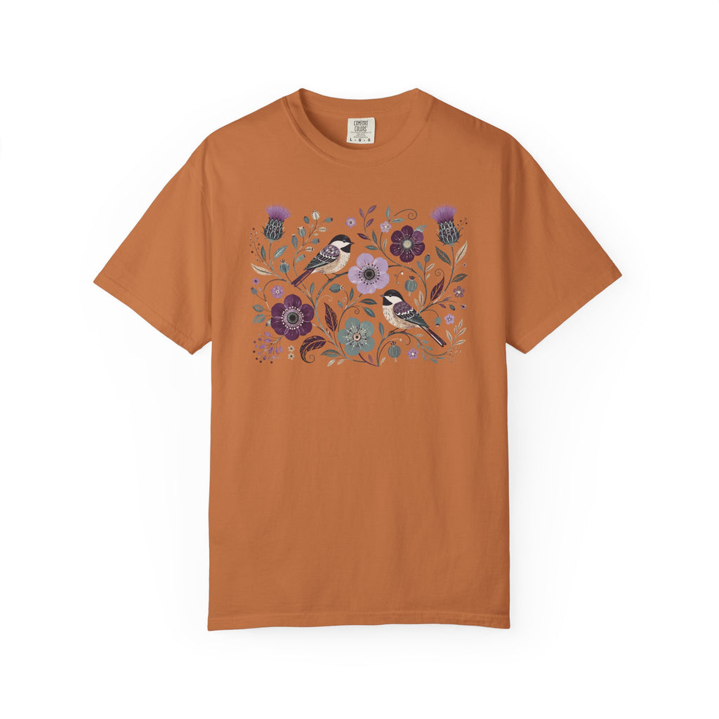 Chickadees Floral T-Shirt