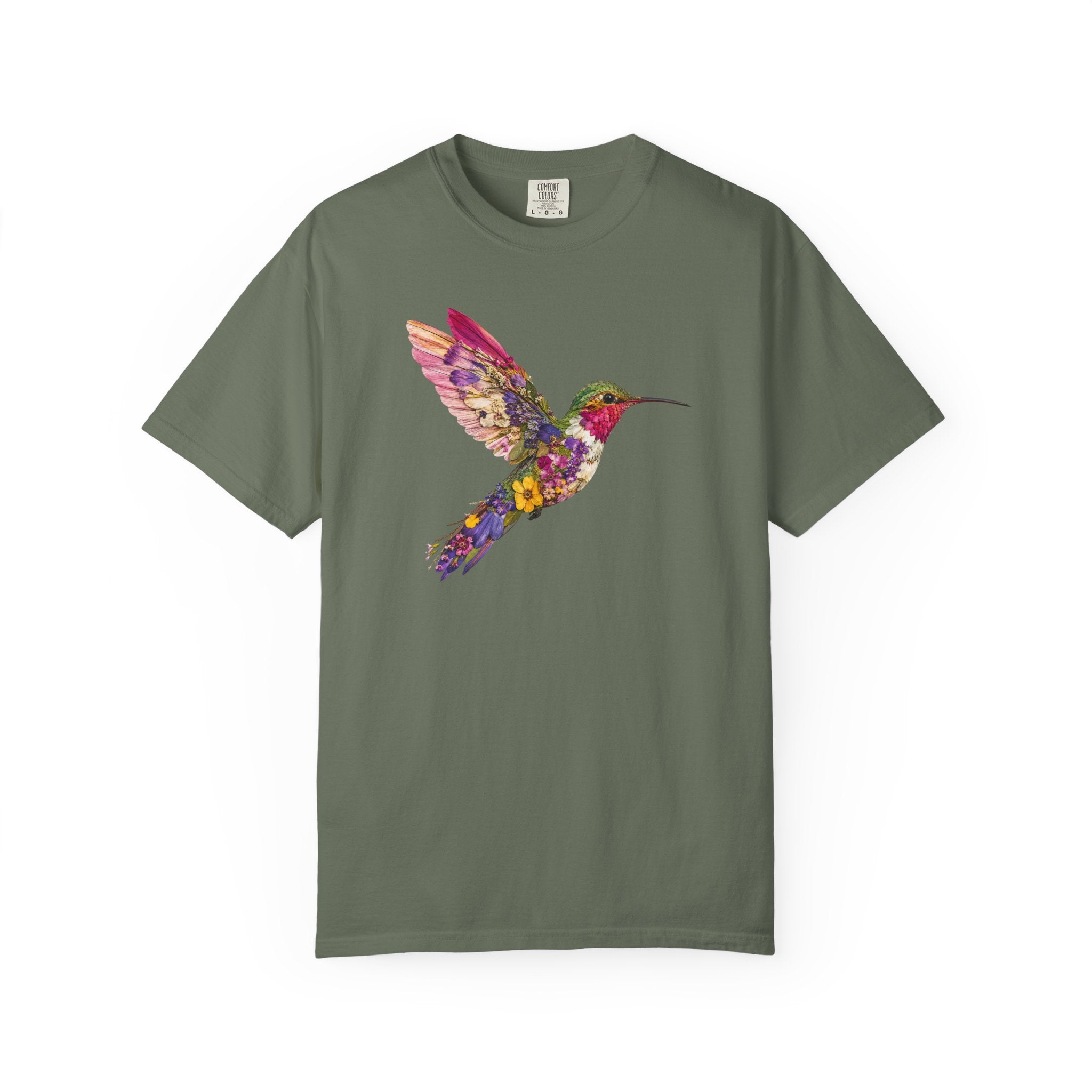Pressed Flowers Hummingbird T-Shirt