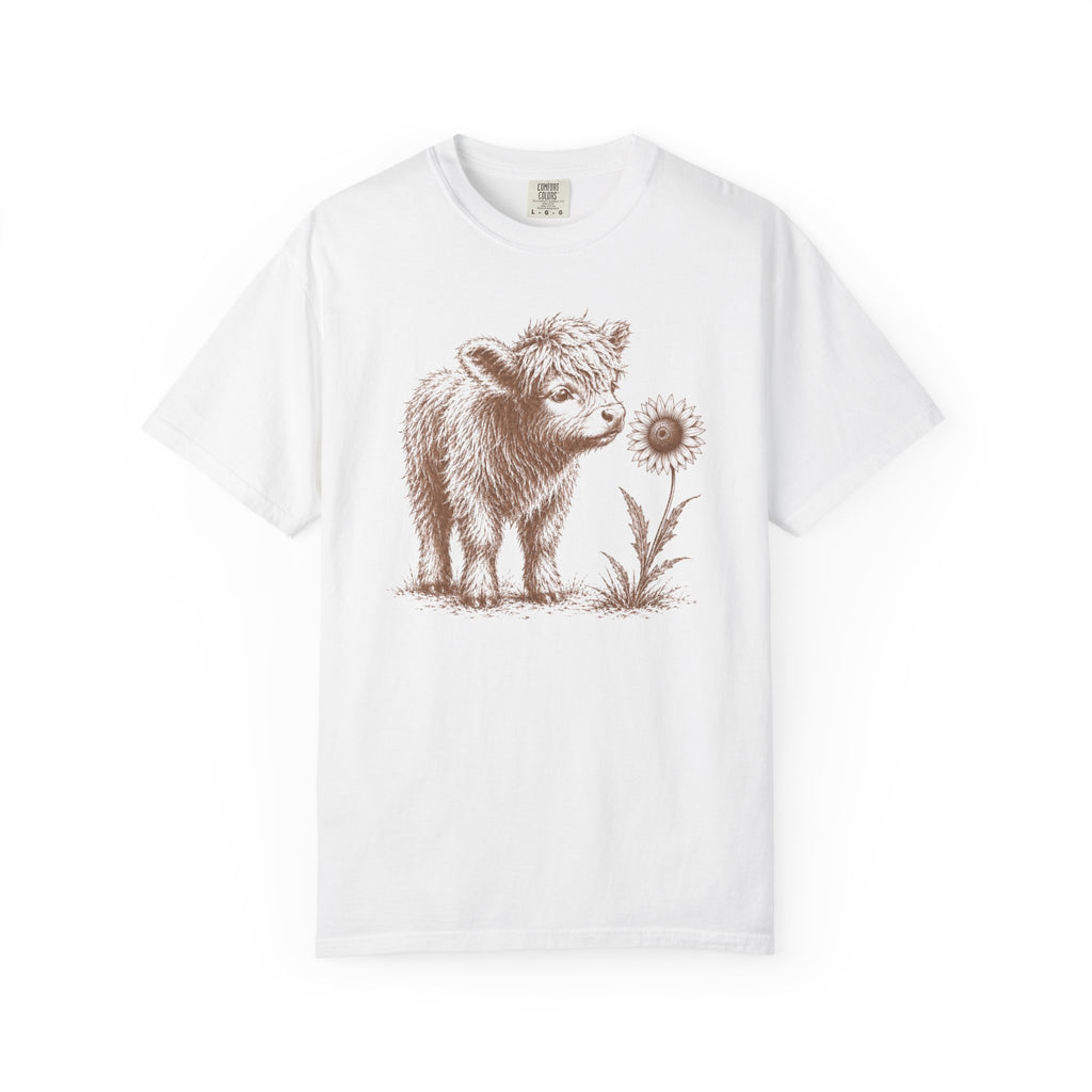 Highland Cow Flower T-Shirt