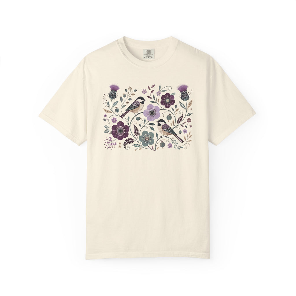 Chickadees Floral T-Shirt