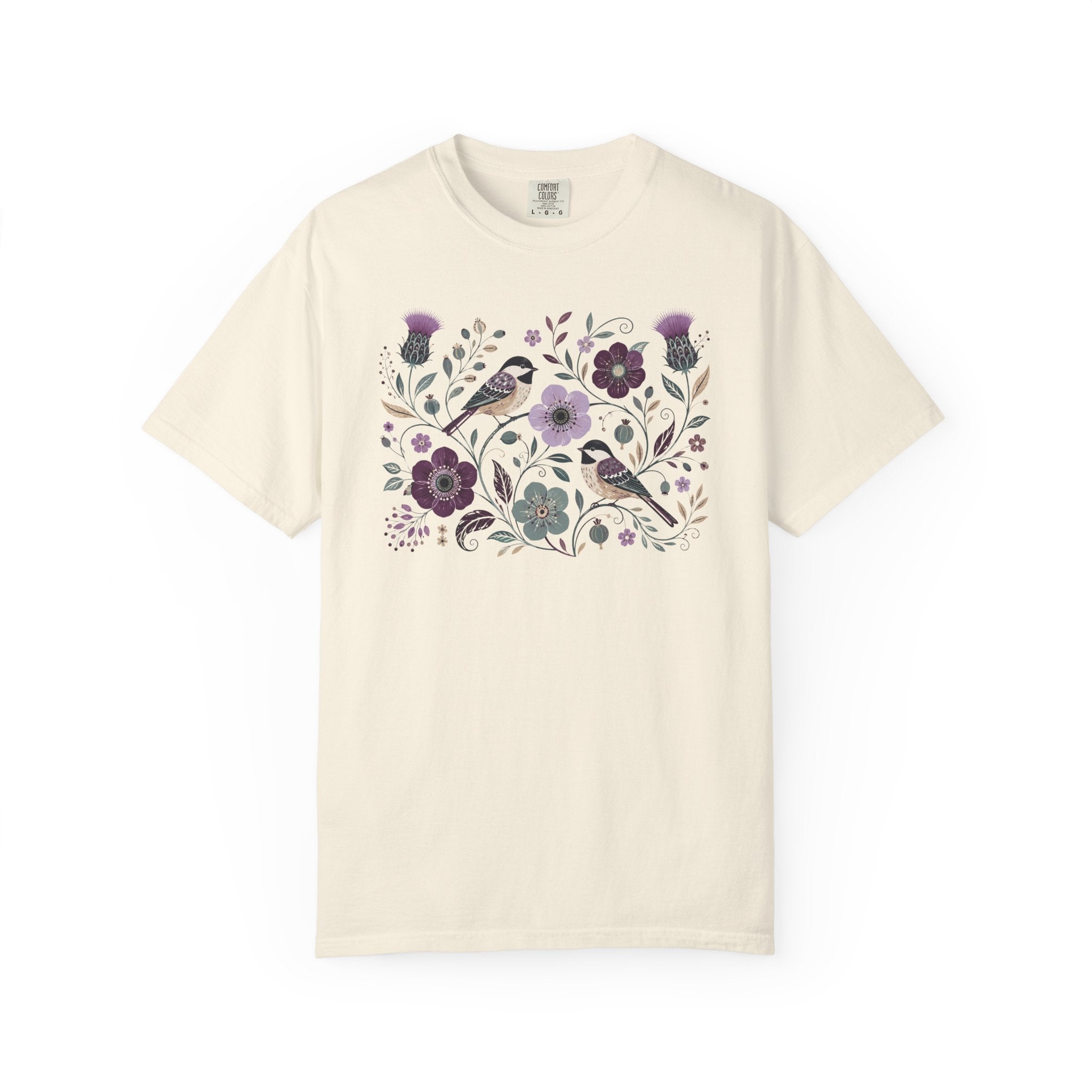 Chickadees Floral T-Shirt