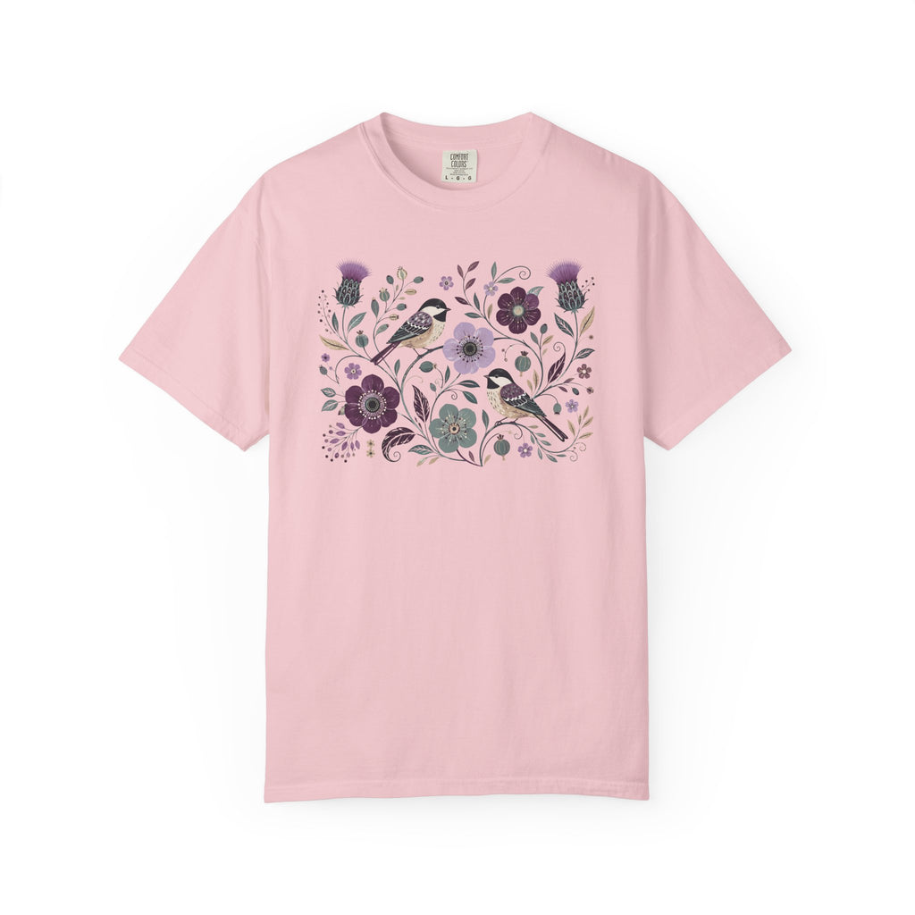 Chickadees Floral T-Shirt