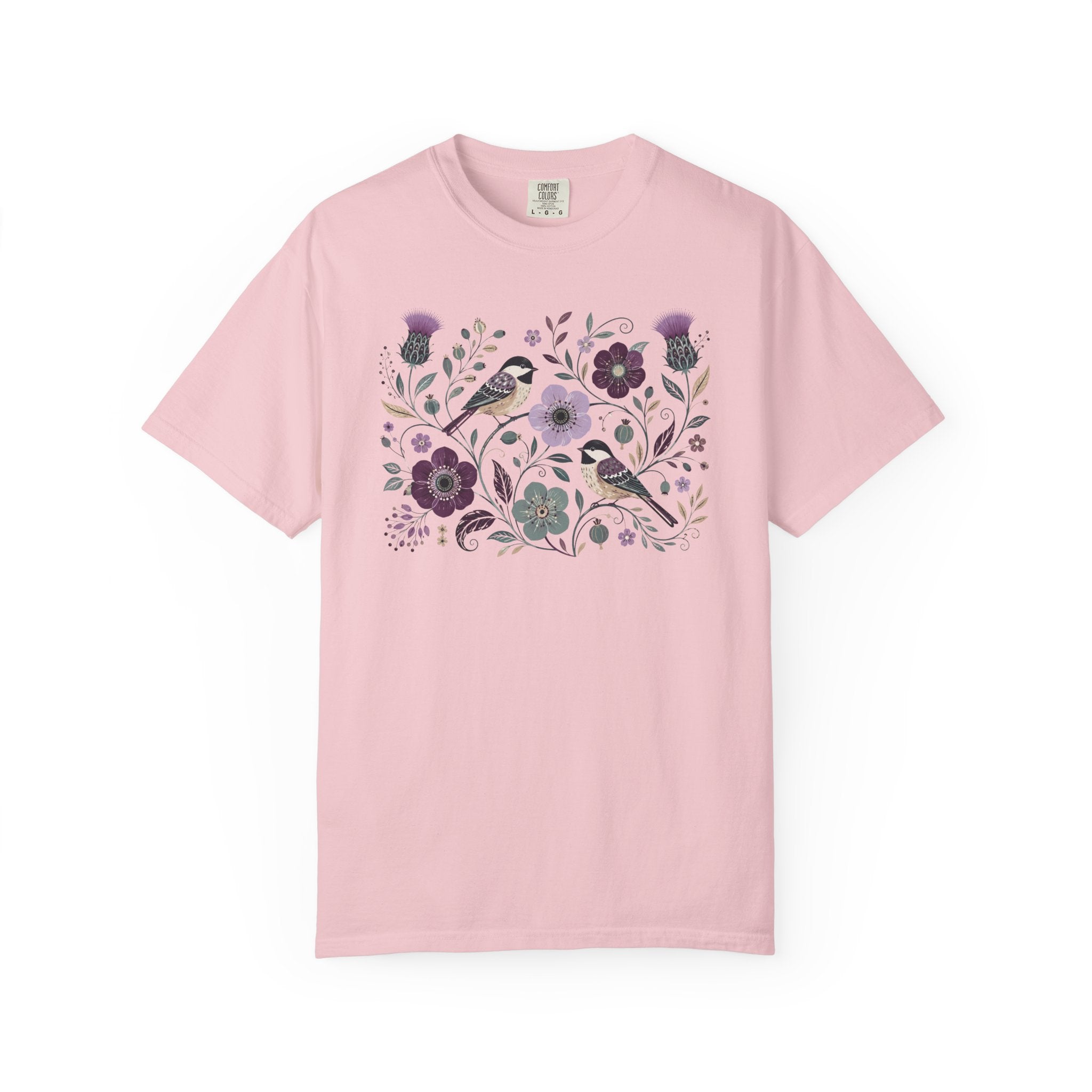 Chickadees Floral T-Shirt