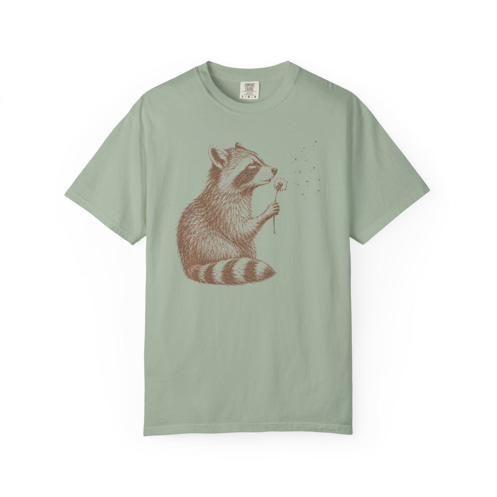 Raccoon Blowing Dandelion T-Shirt