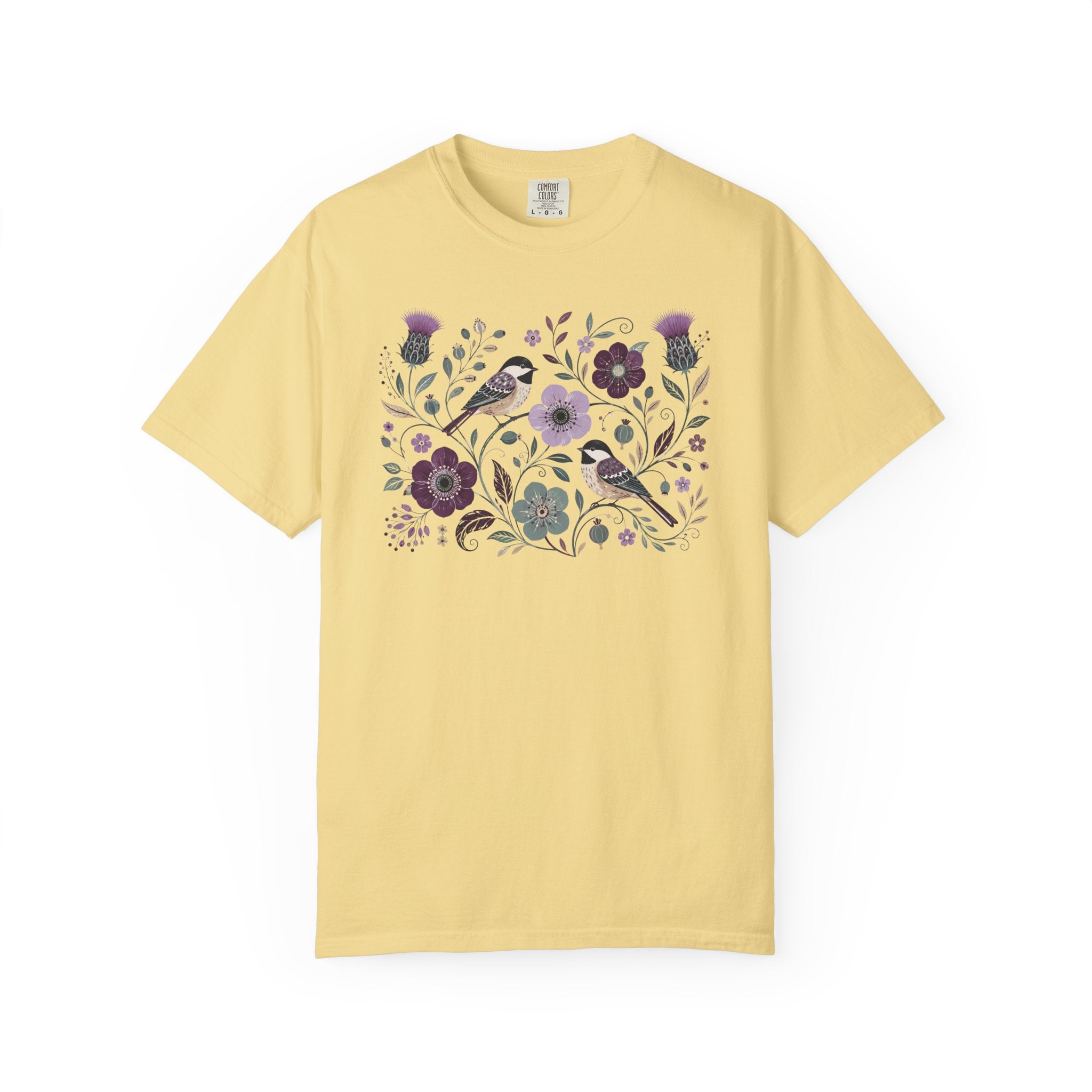 Chickadees Floral T-Shirt