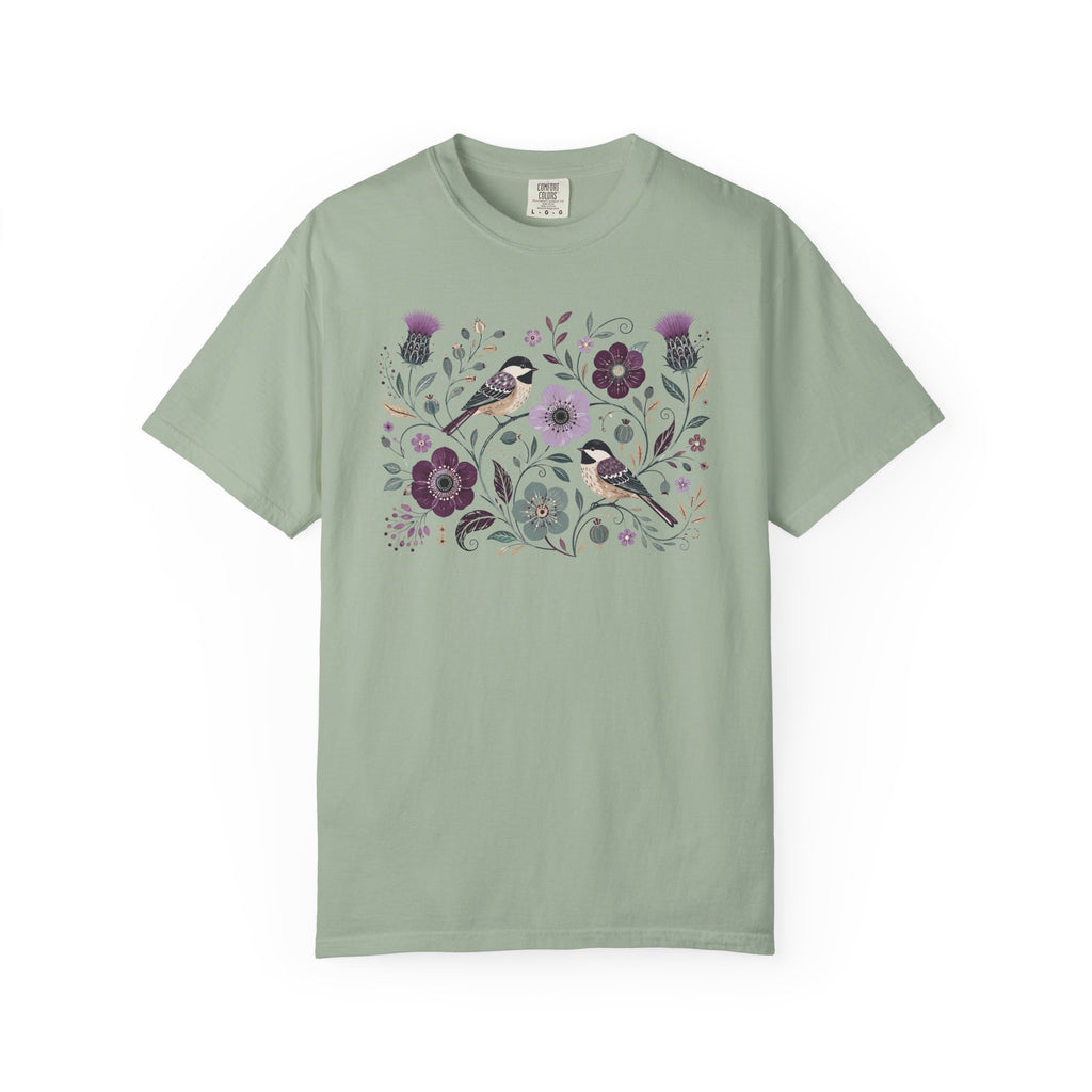 Chickadees Floral T-Shirt