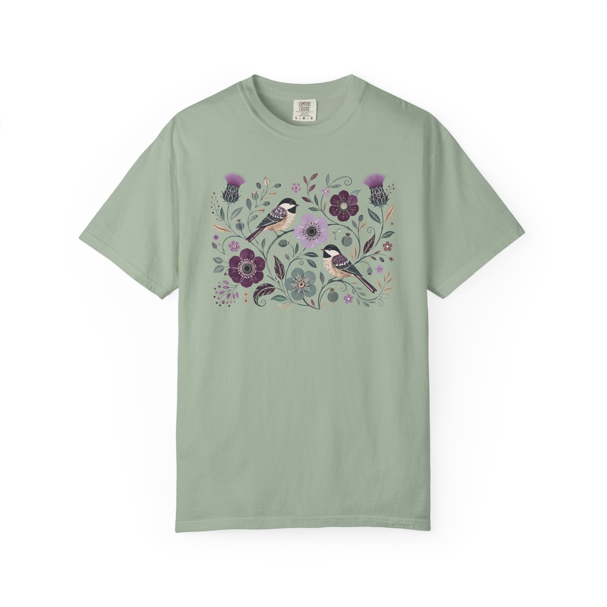 Chickadees Floral T-Shirt