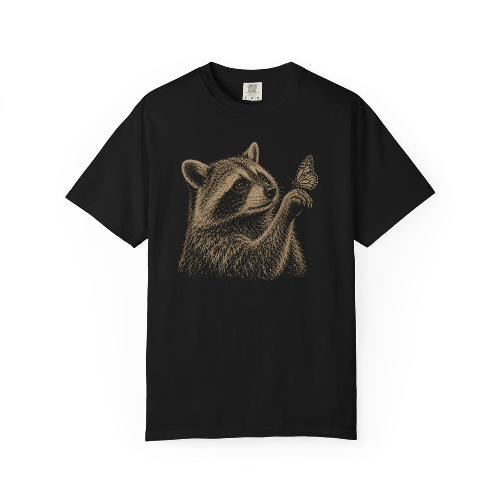 Raccoon Butterfly Admiration T-Shirt