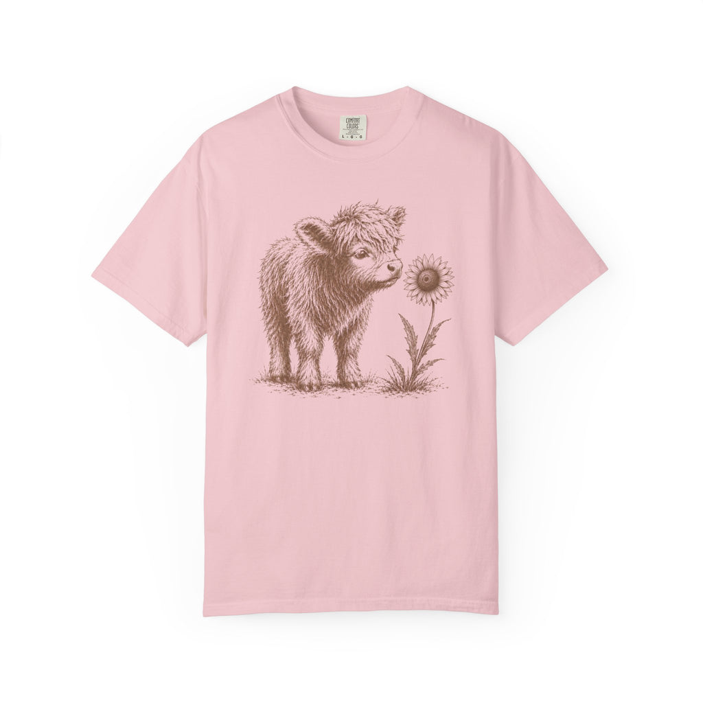 Highland Cow Flower T-Shirt