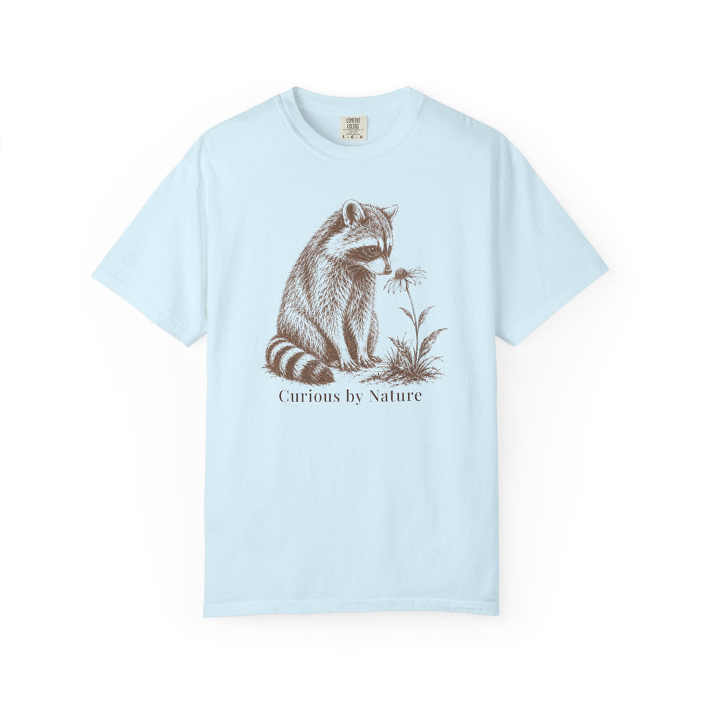 Raccoon Curious Flower T-Shirt