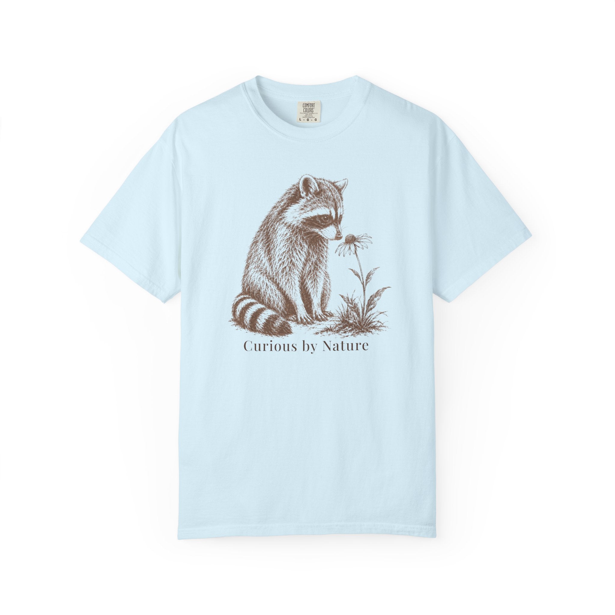 Raccoon Curious Flower T-Shirt