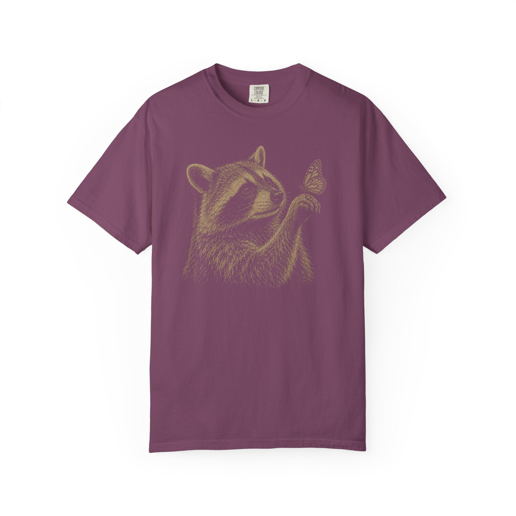 Raccoon Butterfly Admiration T-Shirt