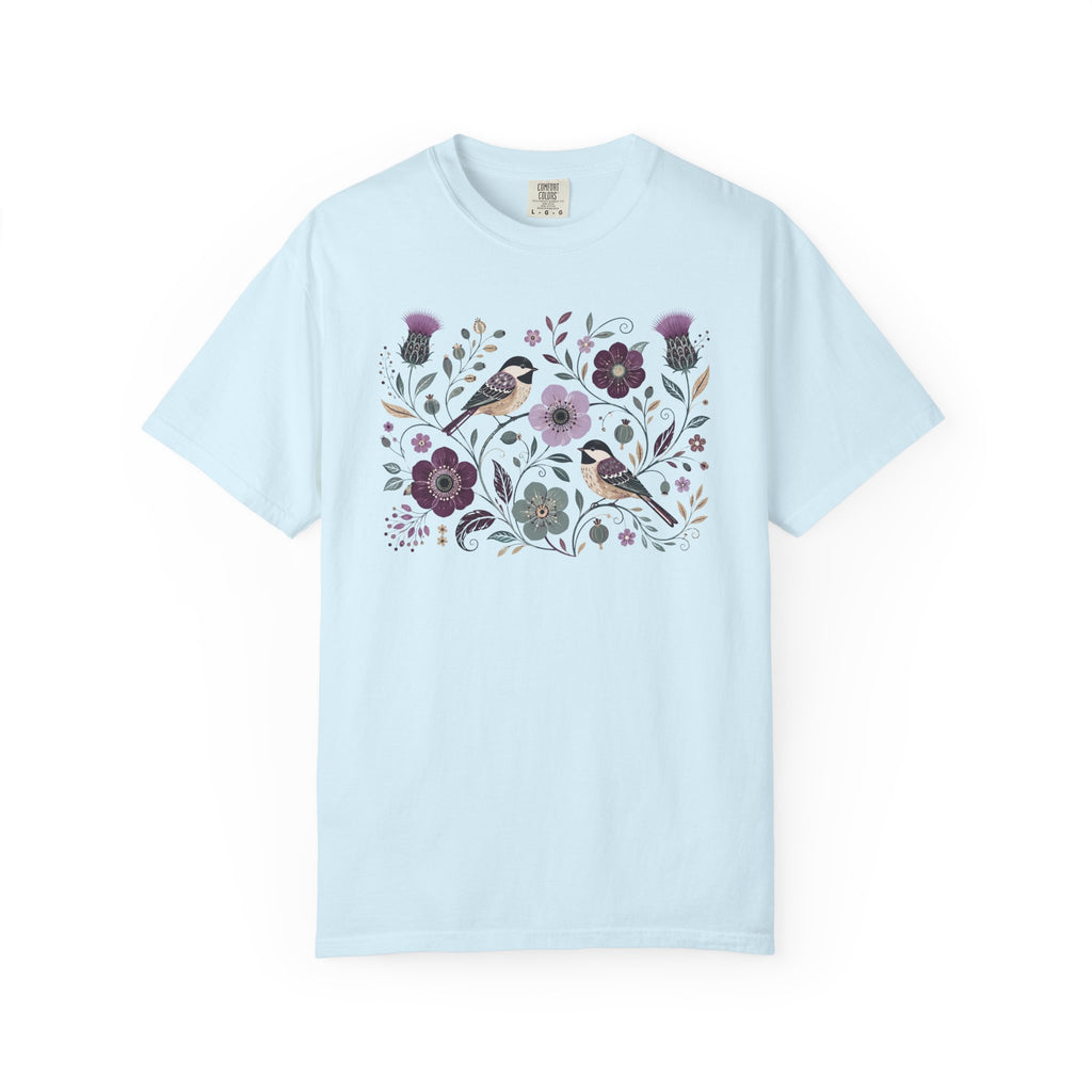 Chickadees Floral T-Shirt