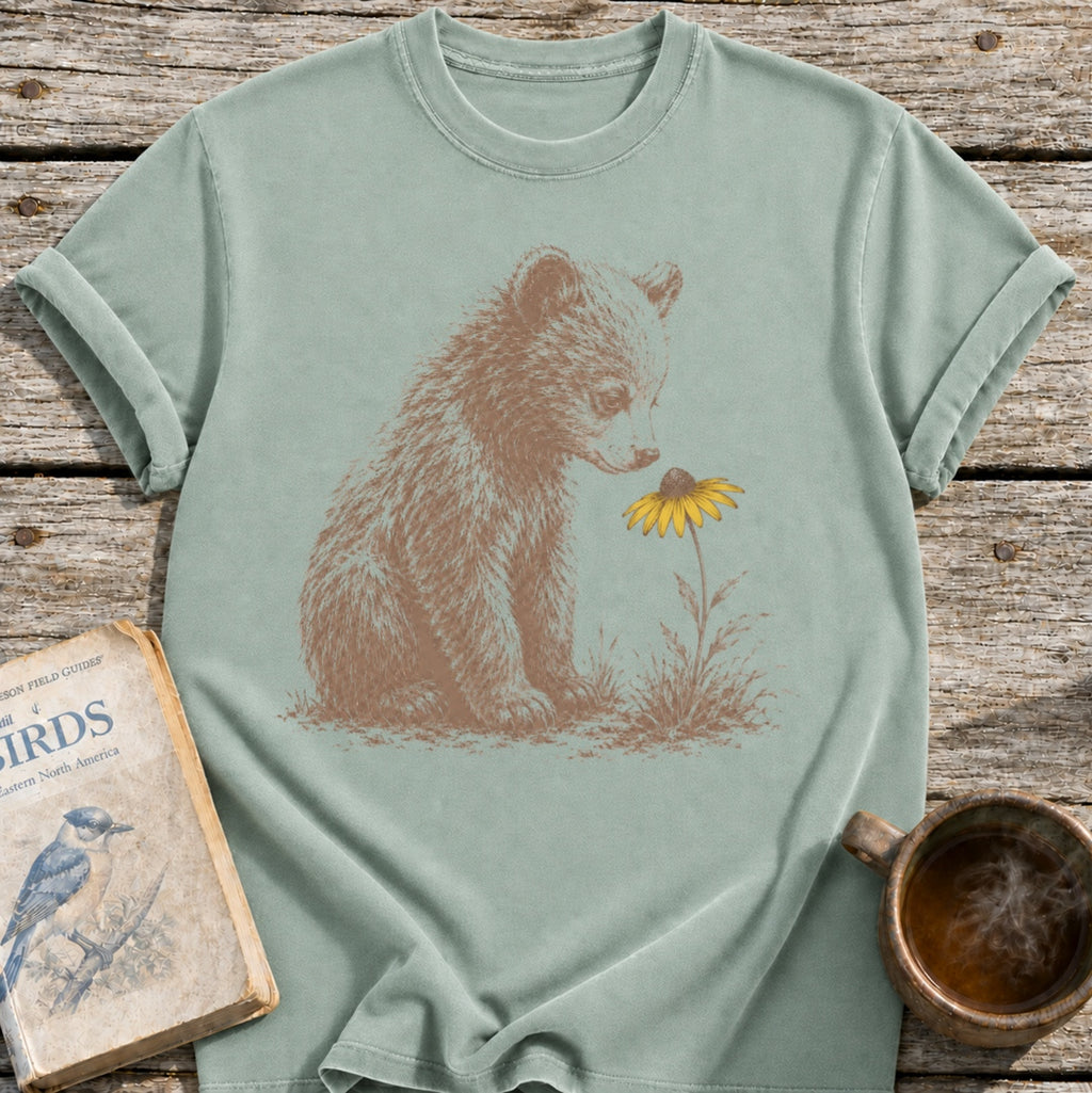 Bear Cub Flower T-Shirt