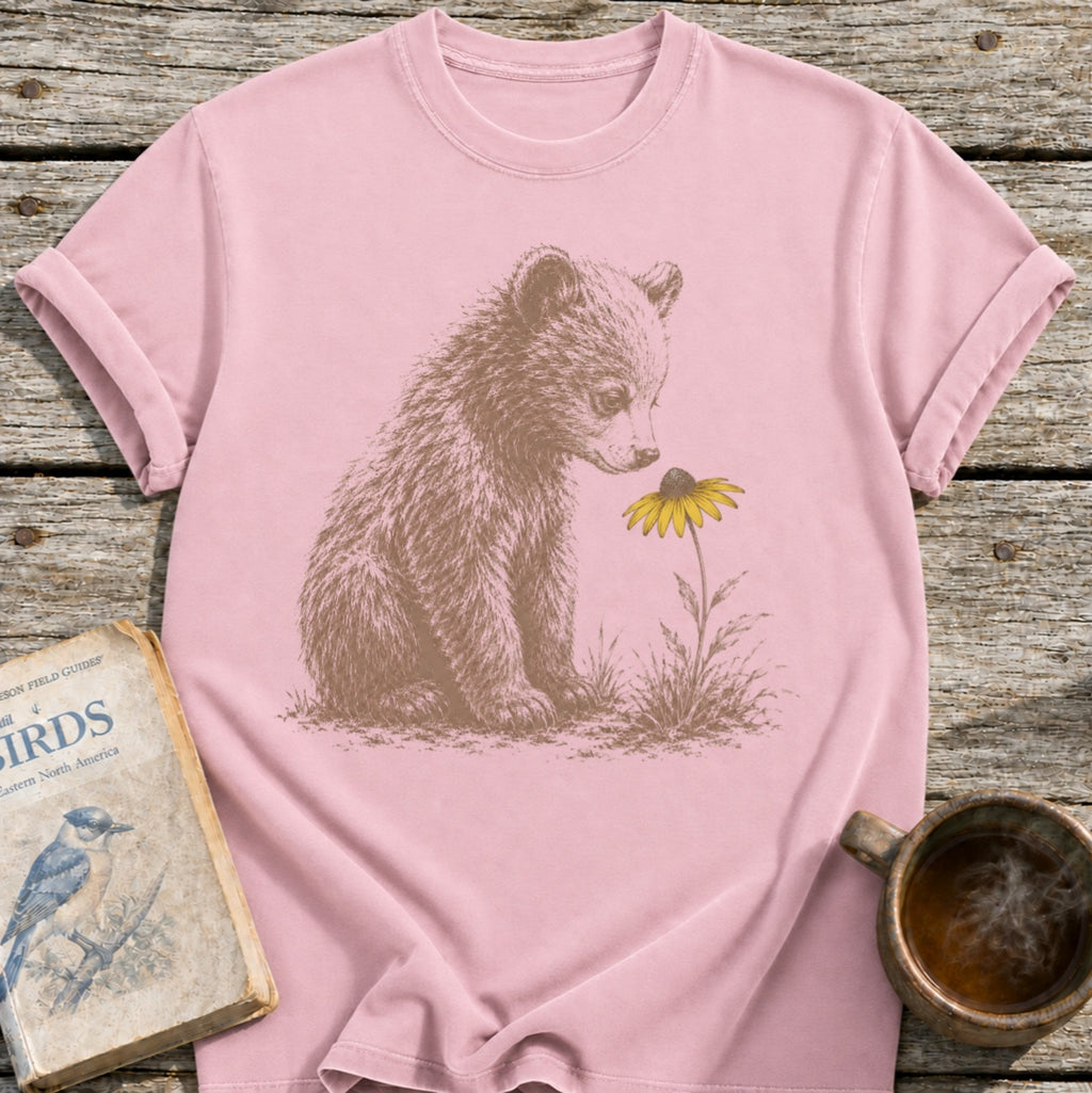 Bear Cub Flower T-Shirt