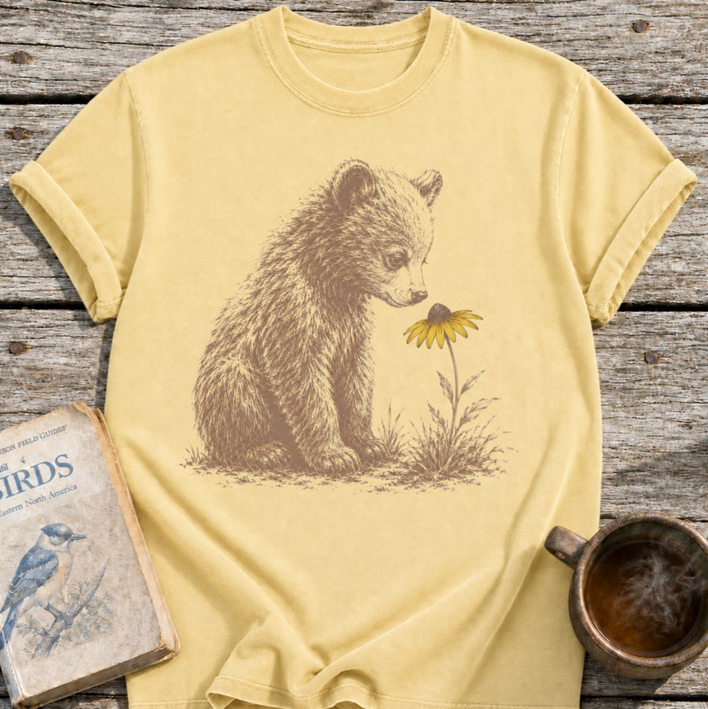 Bear Cub Flower T-Shirt