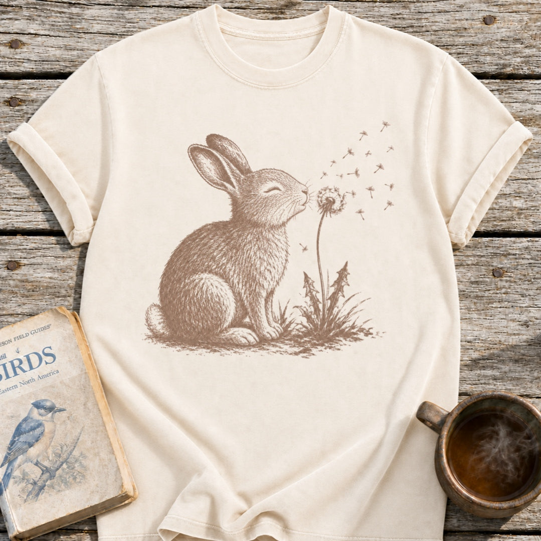 Bunny Blowing Dandelion T-Shirt