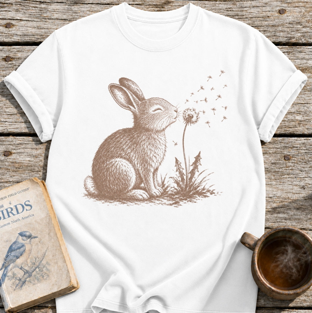 Bunny Blowing Dandelion T-Shirt