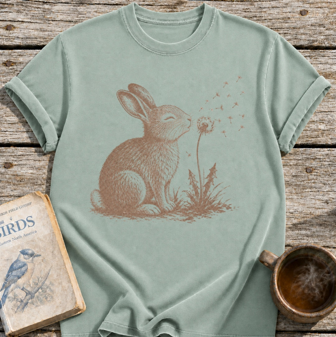 Bunny Blowing Dandelion T-Shirt