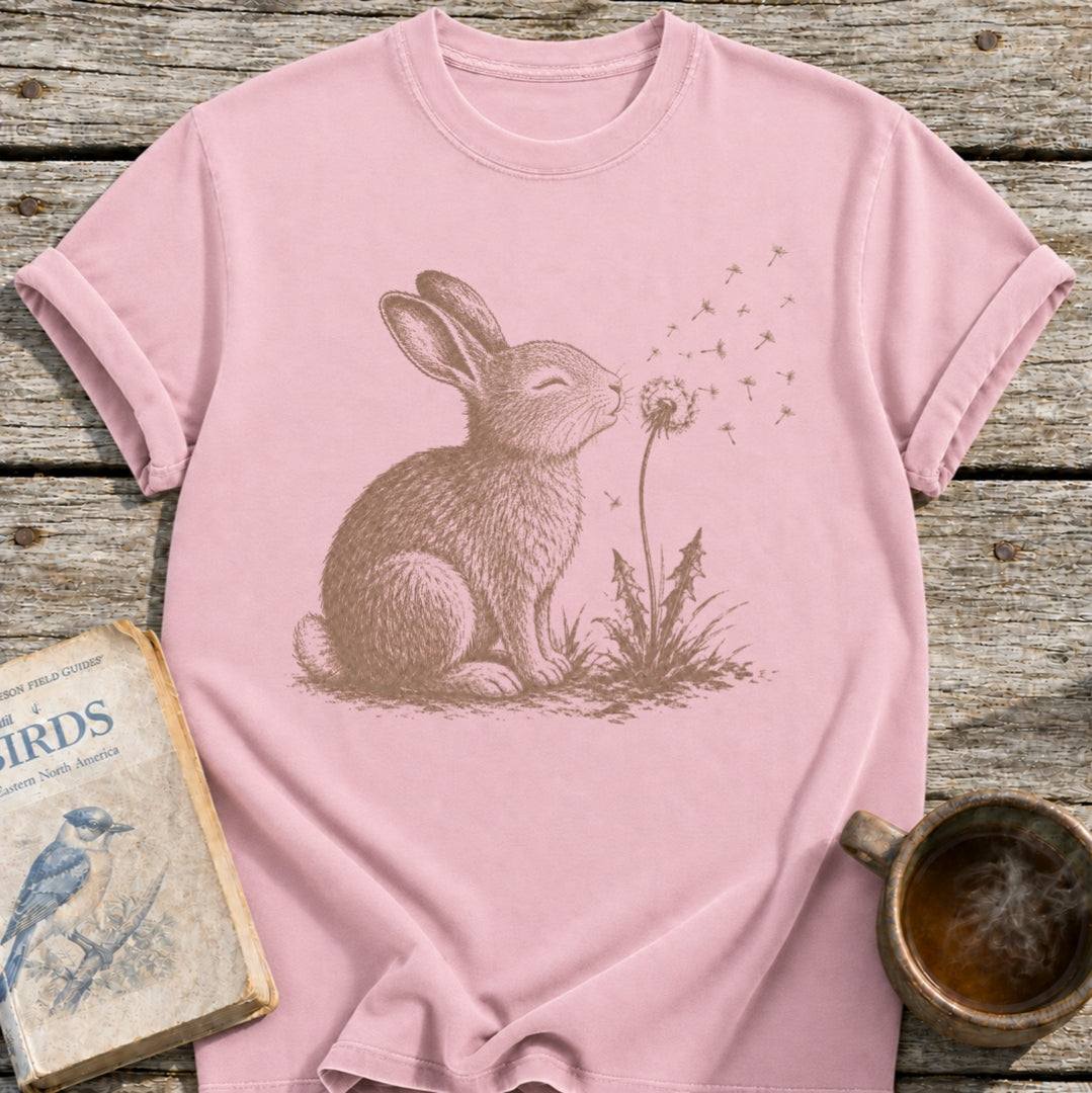 Bunny Blowing Dandelion T-Shirt