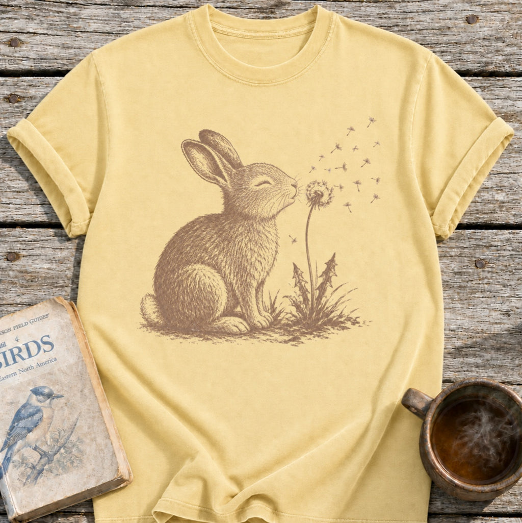 Bunny Blowing Dandelion T-Shirt