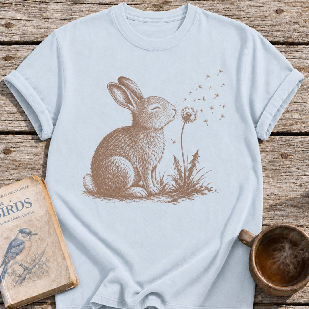 Bunny Blowing Dandelion T-Shirt