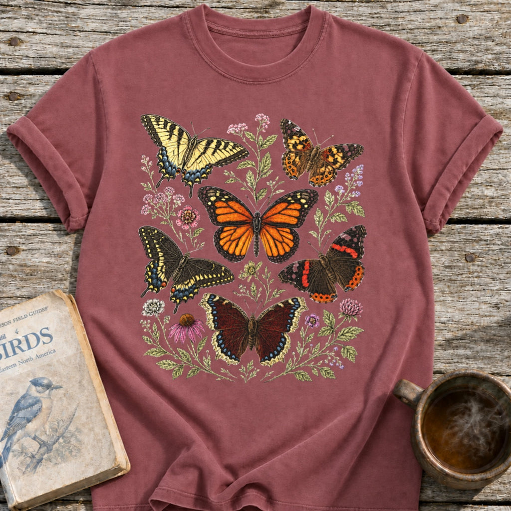 Butterflies Floral T-Shirt