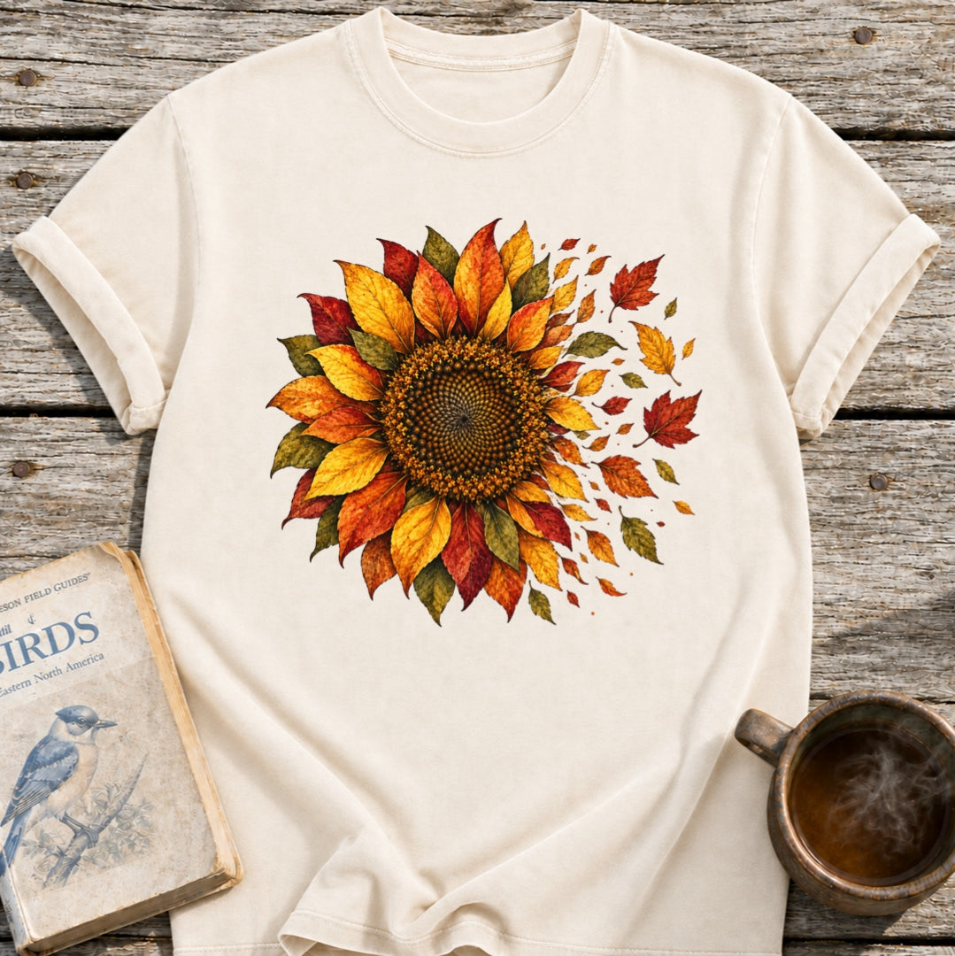 Fall Sunflower into Leaves T-Shirt