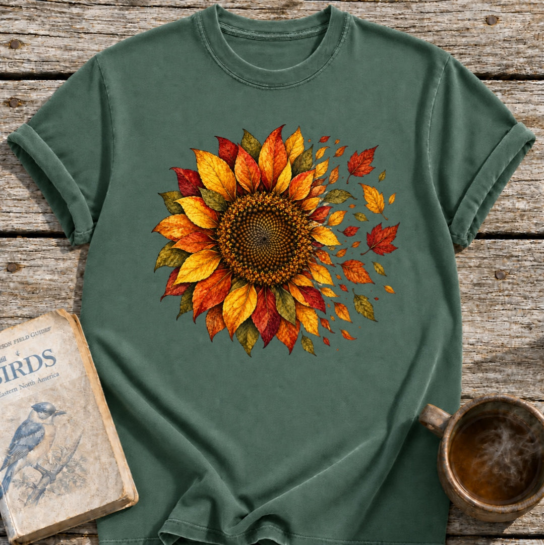 Fall Sunflower into Leaves T-Shirt