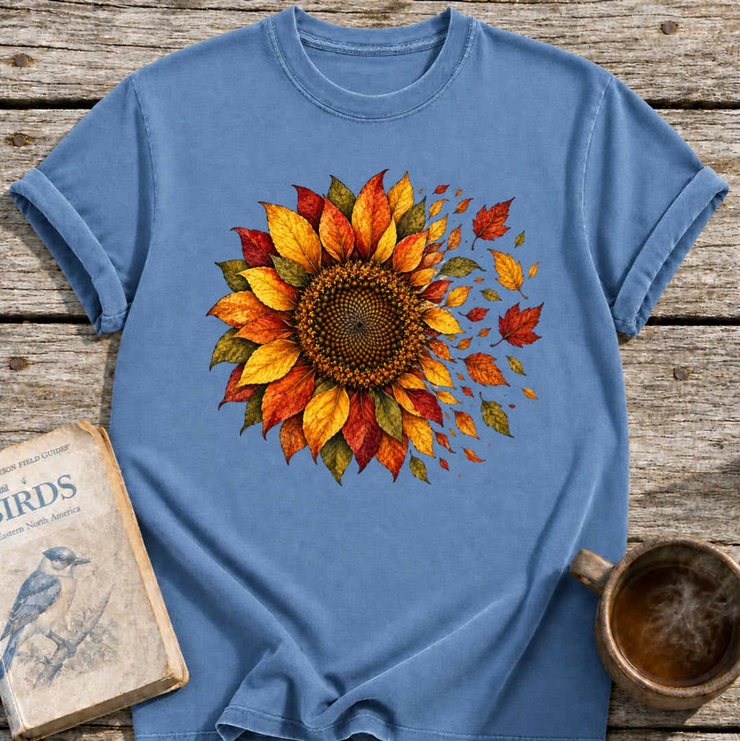 Fall Sunflower into Leaves T-Shirt