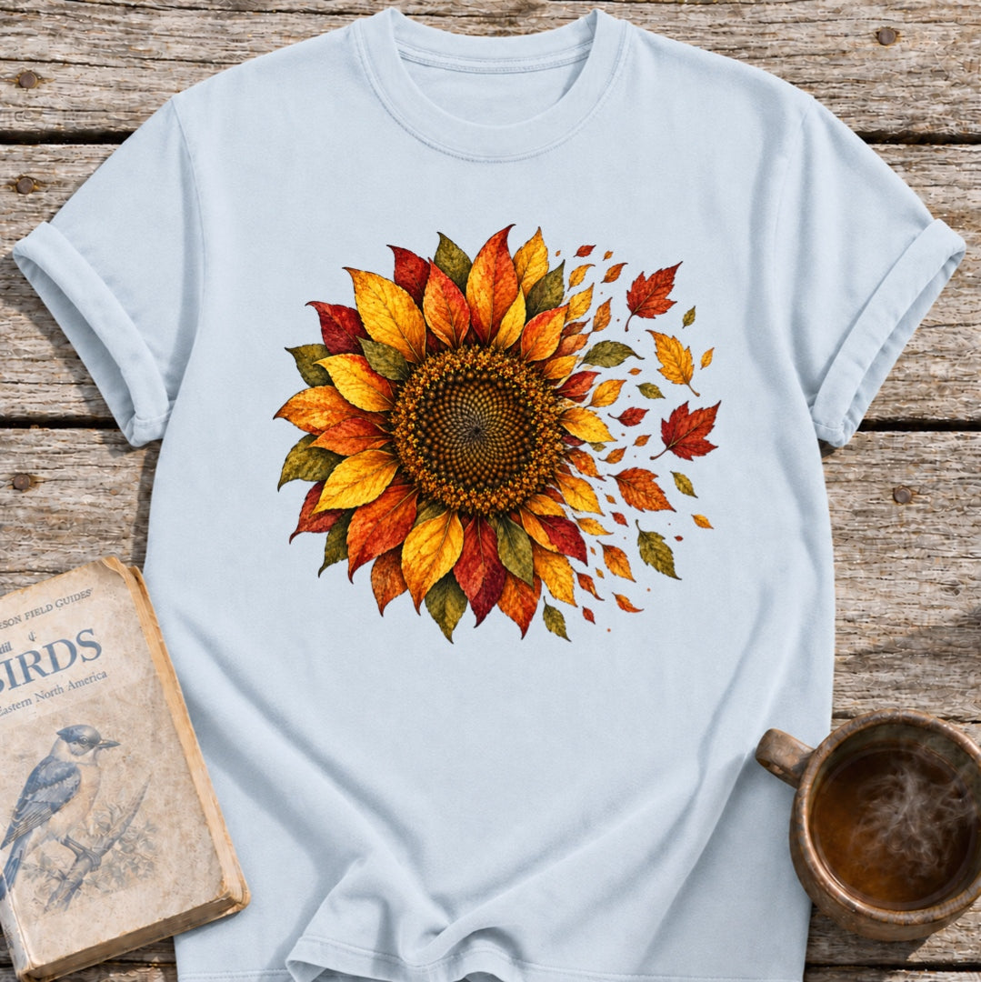 Fall Sunflower into Leaves T-Shirt