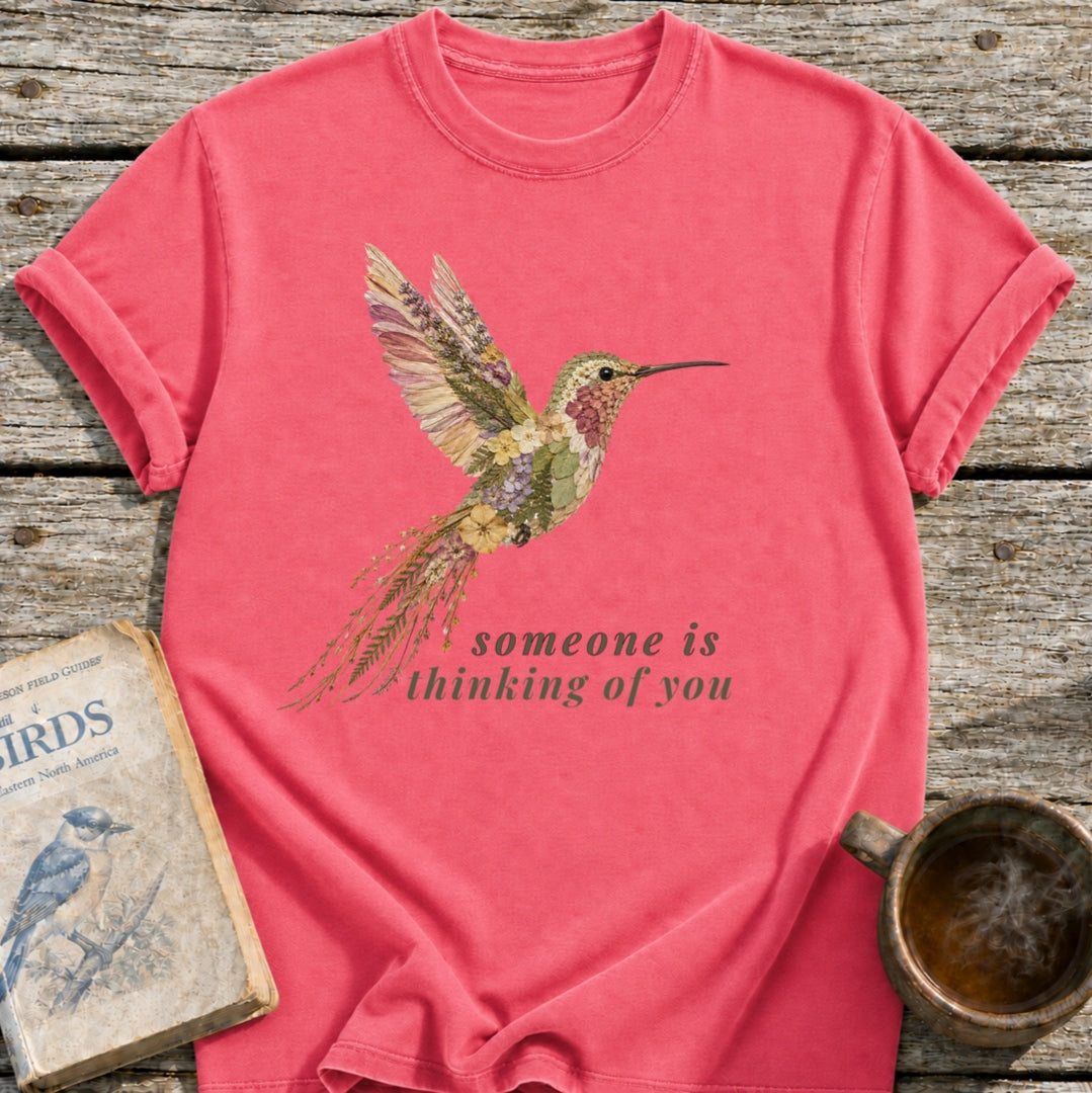 Floral Hummingbird Thinking of You T-Shirt