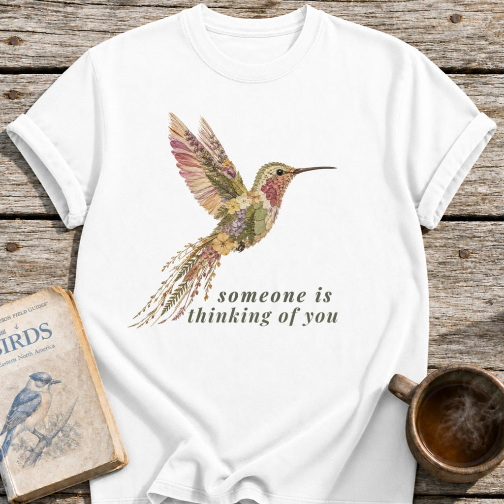 Floral Hummingbird Thinking of You T-Shirt