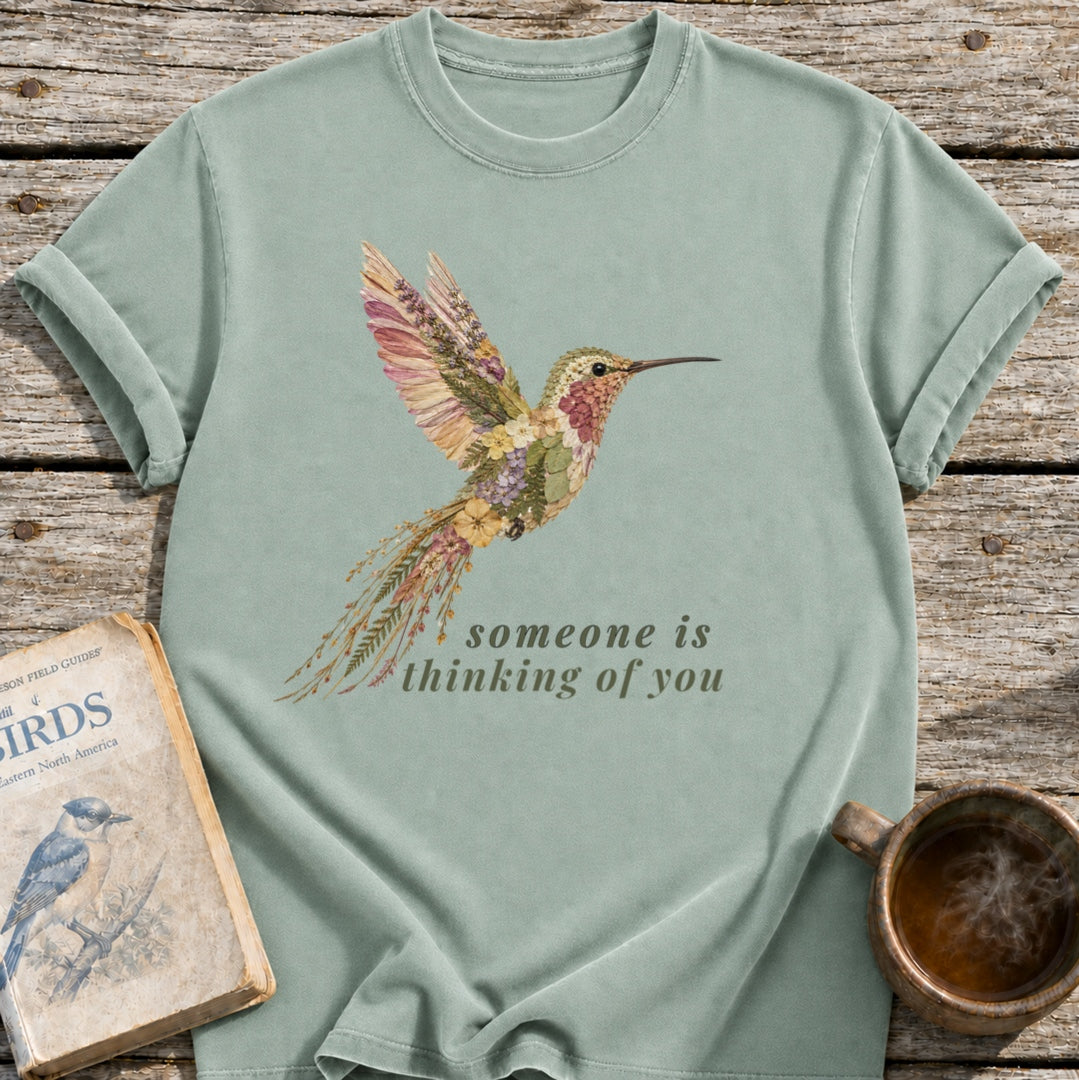 Floral Hummingbird Thinking of You T-Shirt