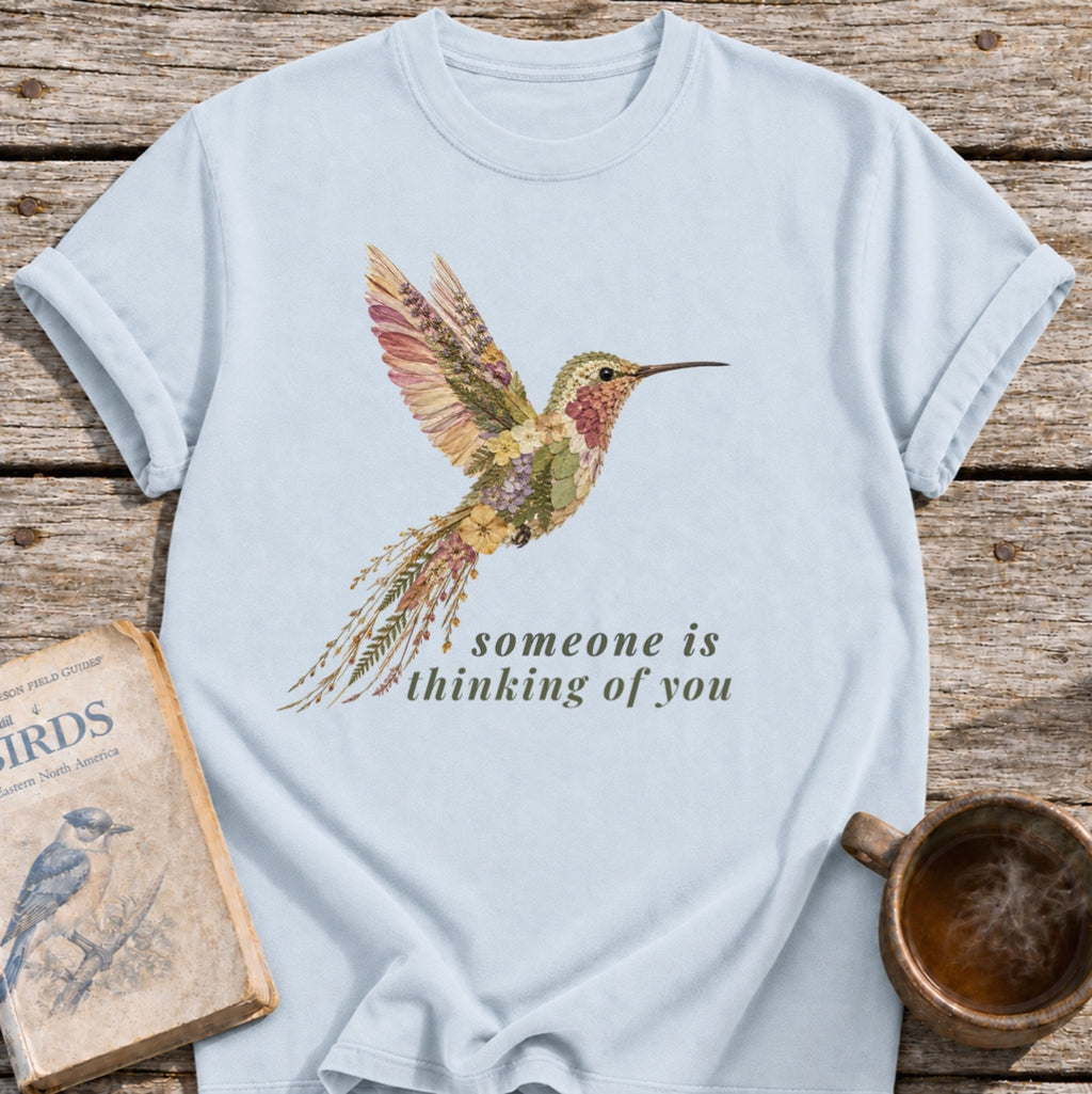 Floral Hummingbird Thinking of You T-Shirt