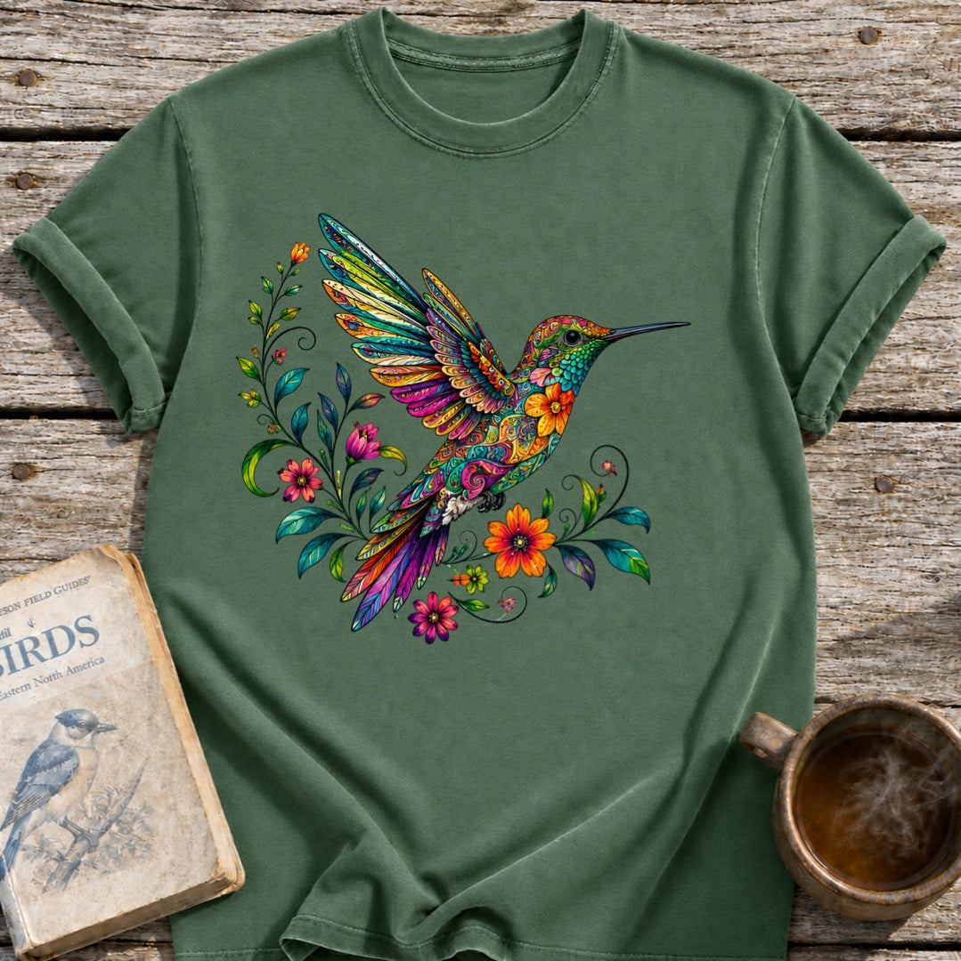 Floral Hummingbird T-Shirt