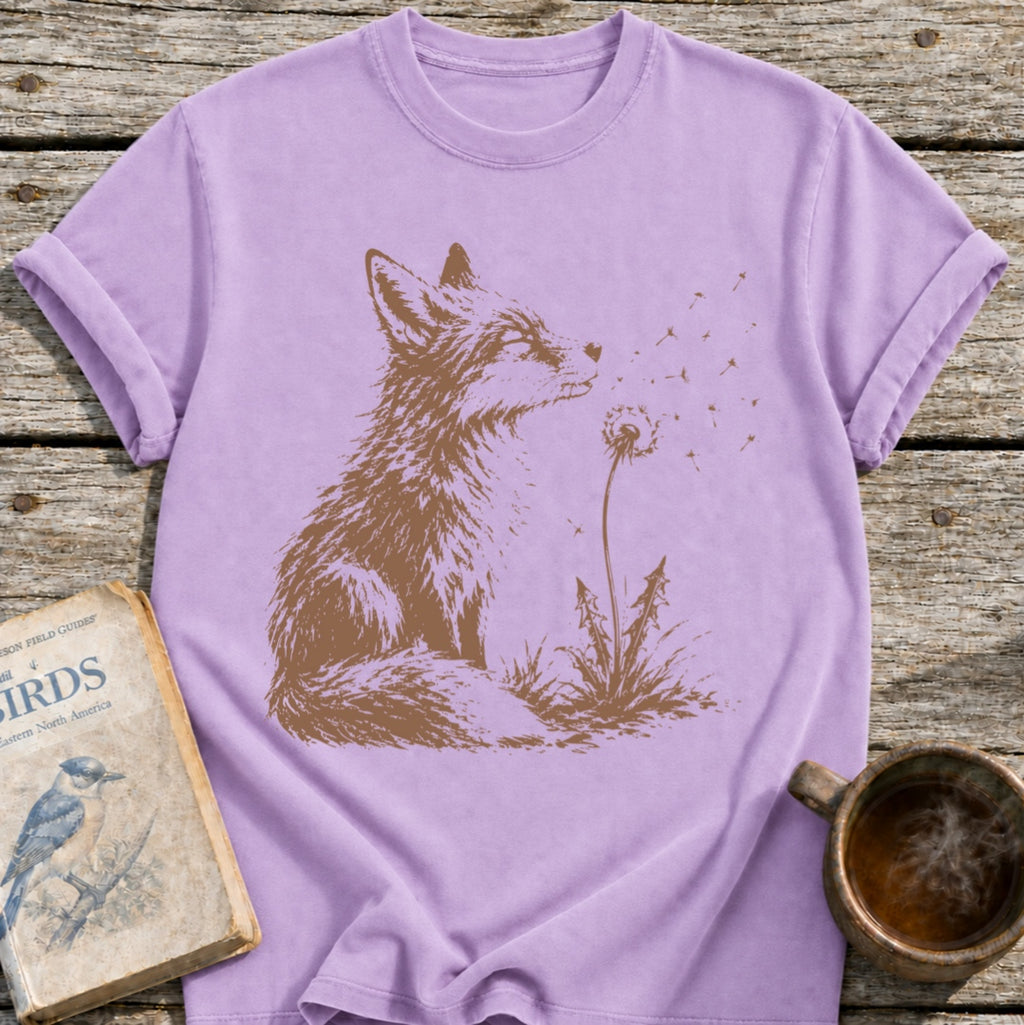 Fox Blowing Dandelion T-Shirt