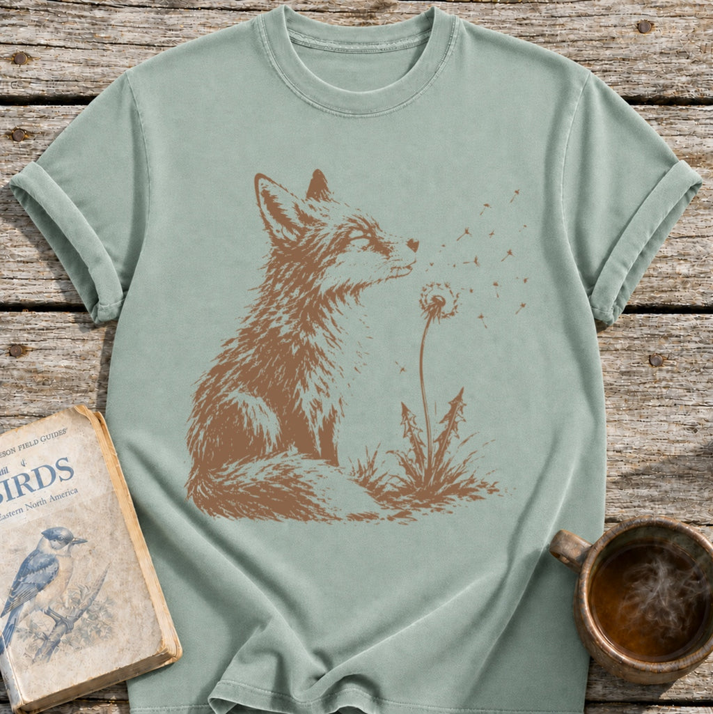 Fox Blowing Dandelion T-Shirt