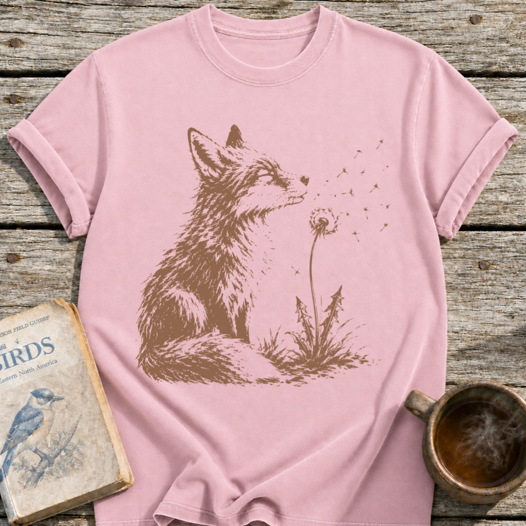 Fox Blowing Dandelion T-Shirt
