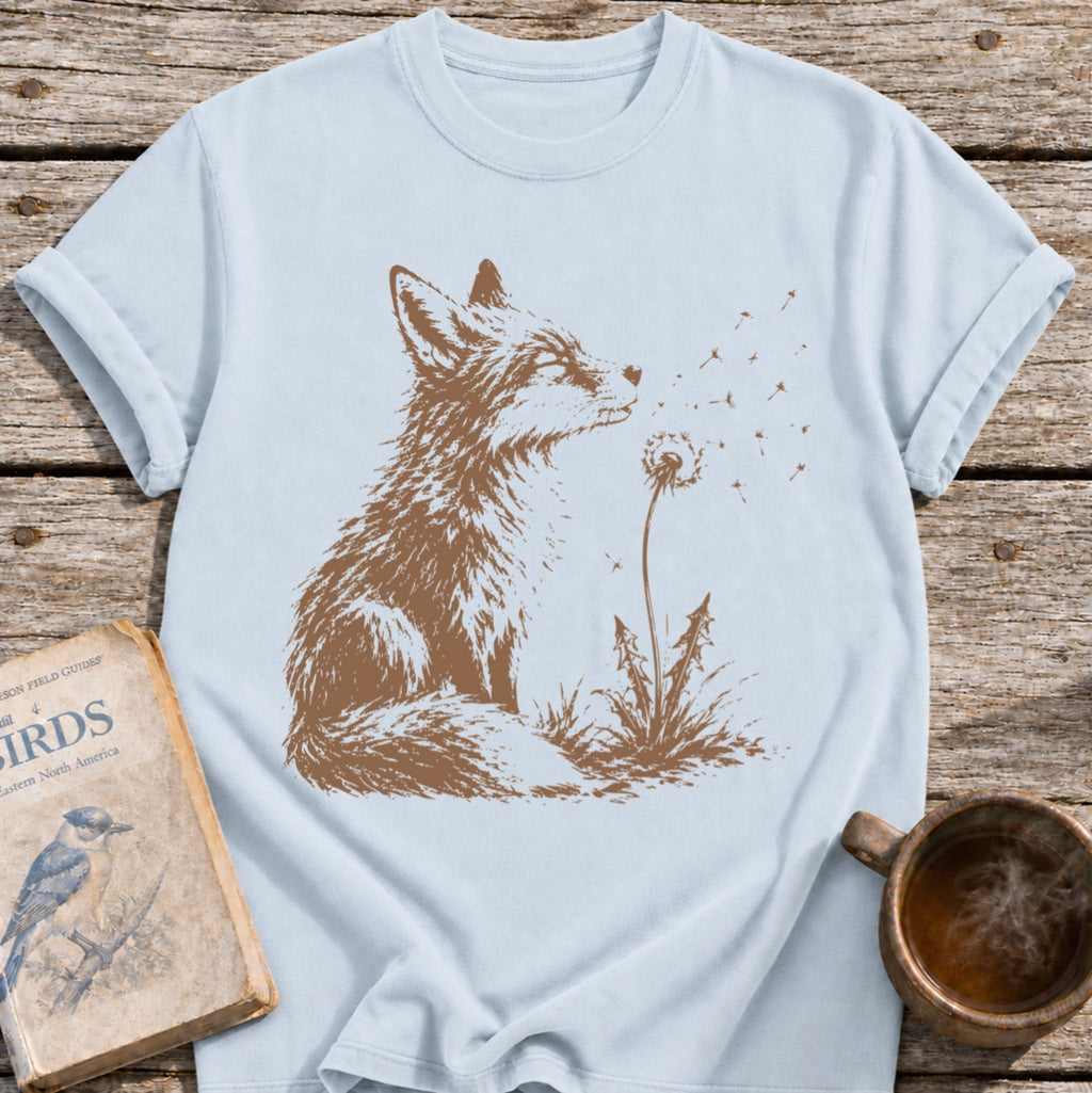 Fox Blowing Dandelion T-Shirt