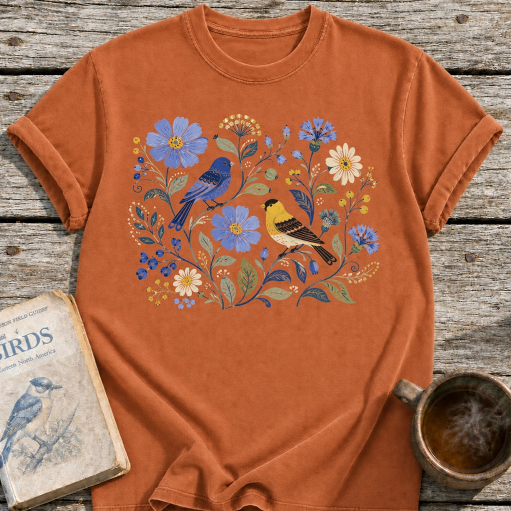 Goldfinch & Bunting Floral T-Shirt