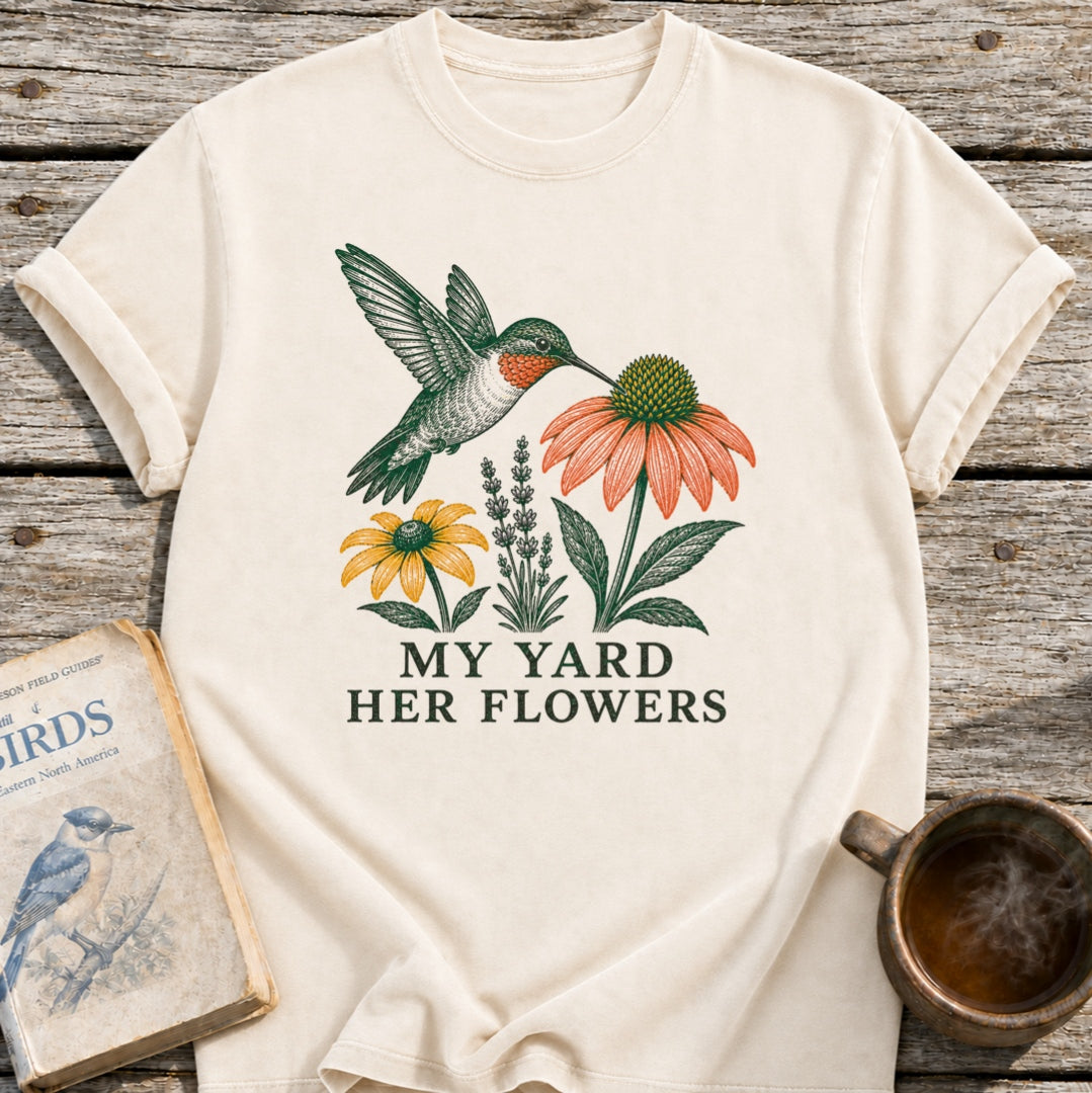 Her Flowers Hummingbird T-Shirt