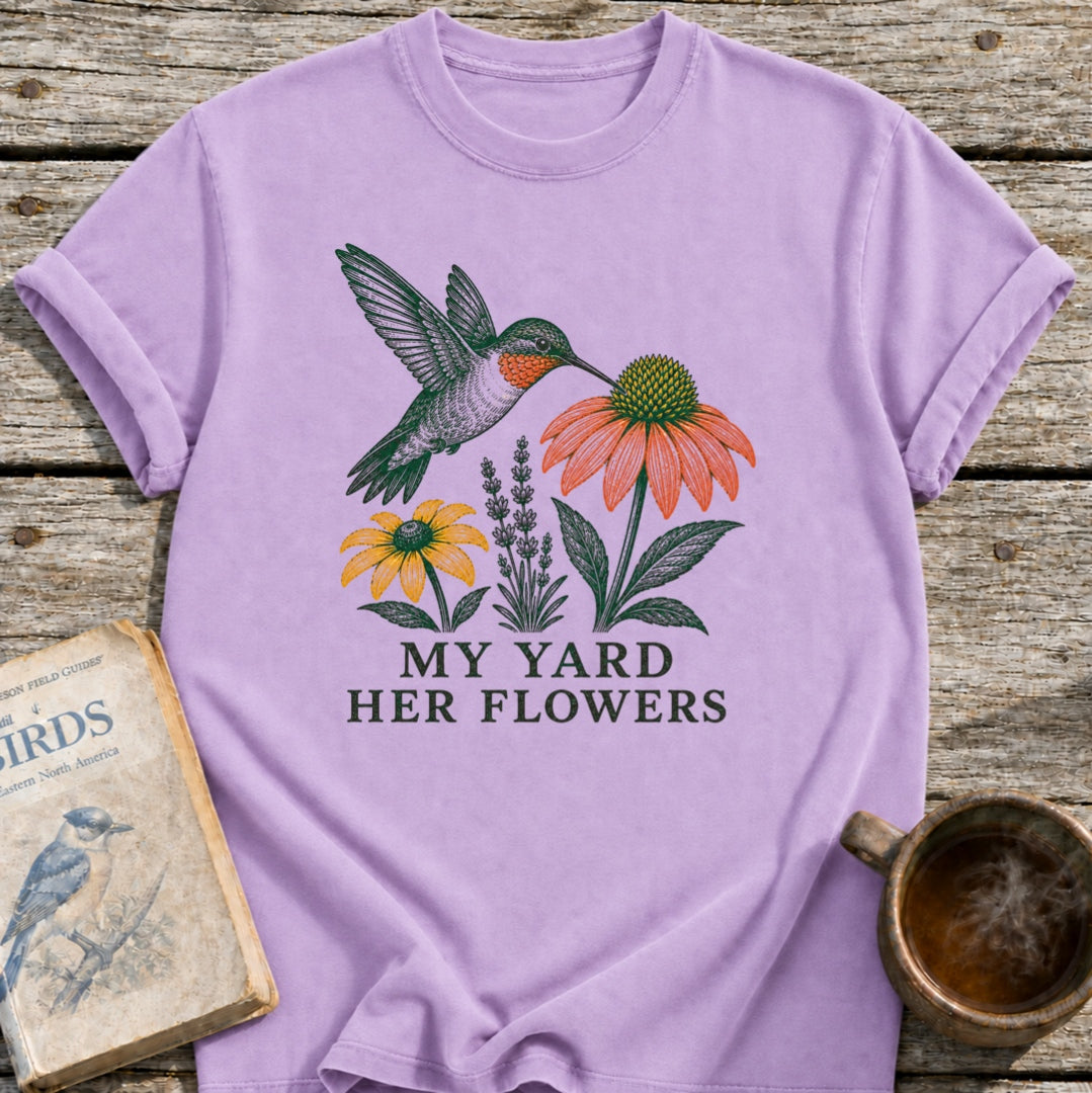 Her Flowers Hummingbird T-Shirt