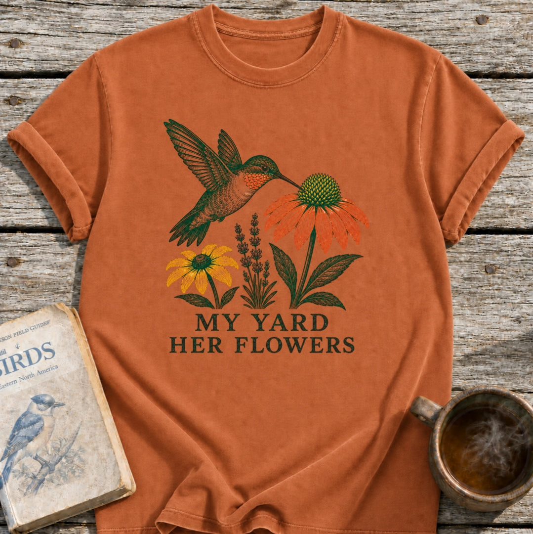 Her Flowers Hummingbird T-Shirt
