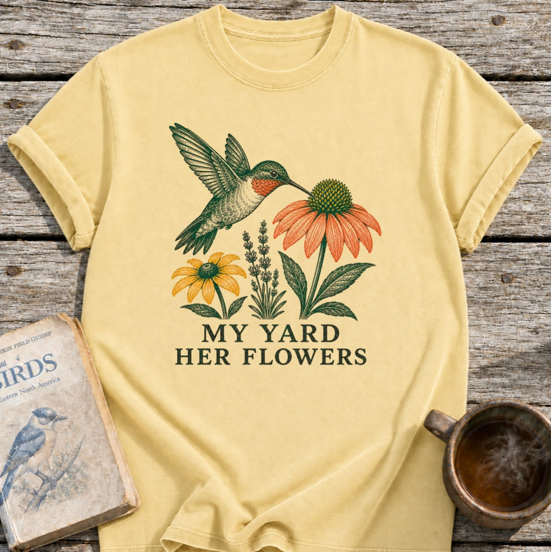 Her Flowers Hummingbird T-Shirt