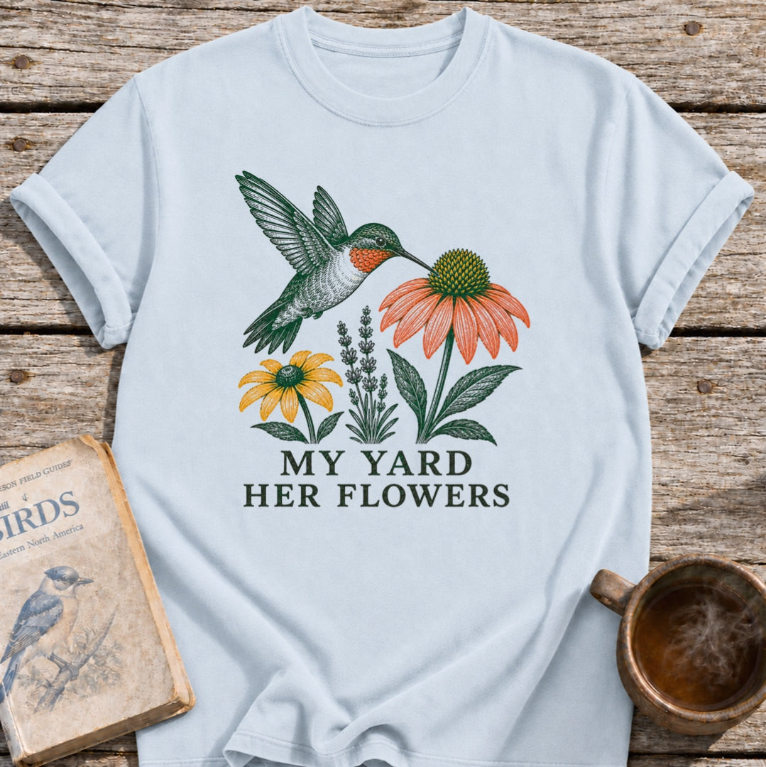 Her Flowers Hummingbird T-Shirt