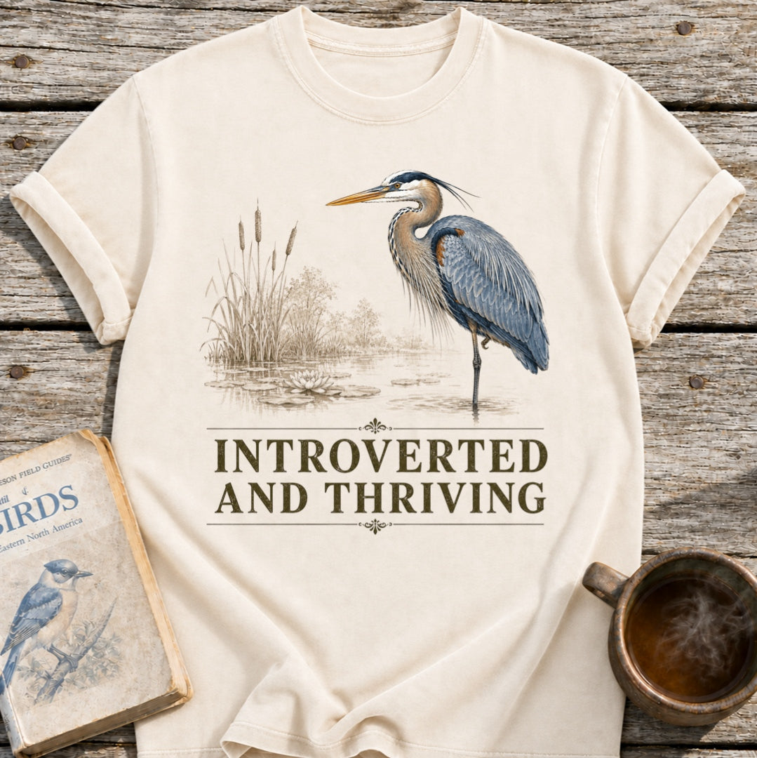 Heron Introverted and Thriving T-Shirt