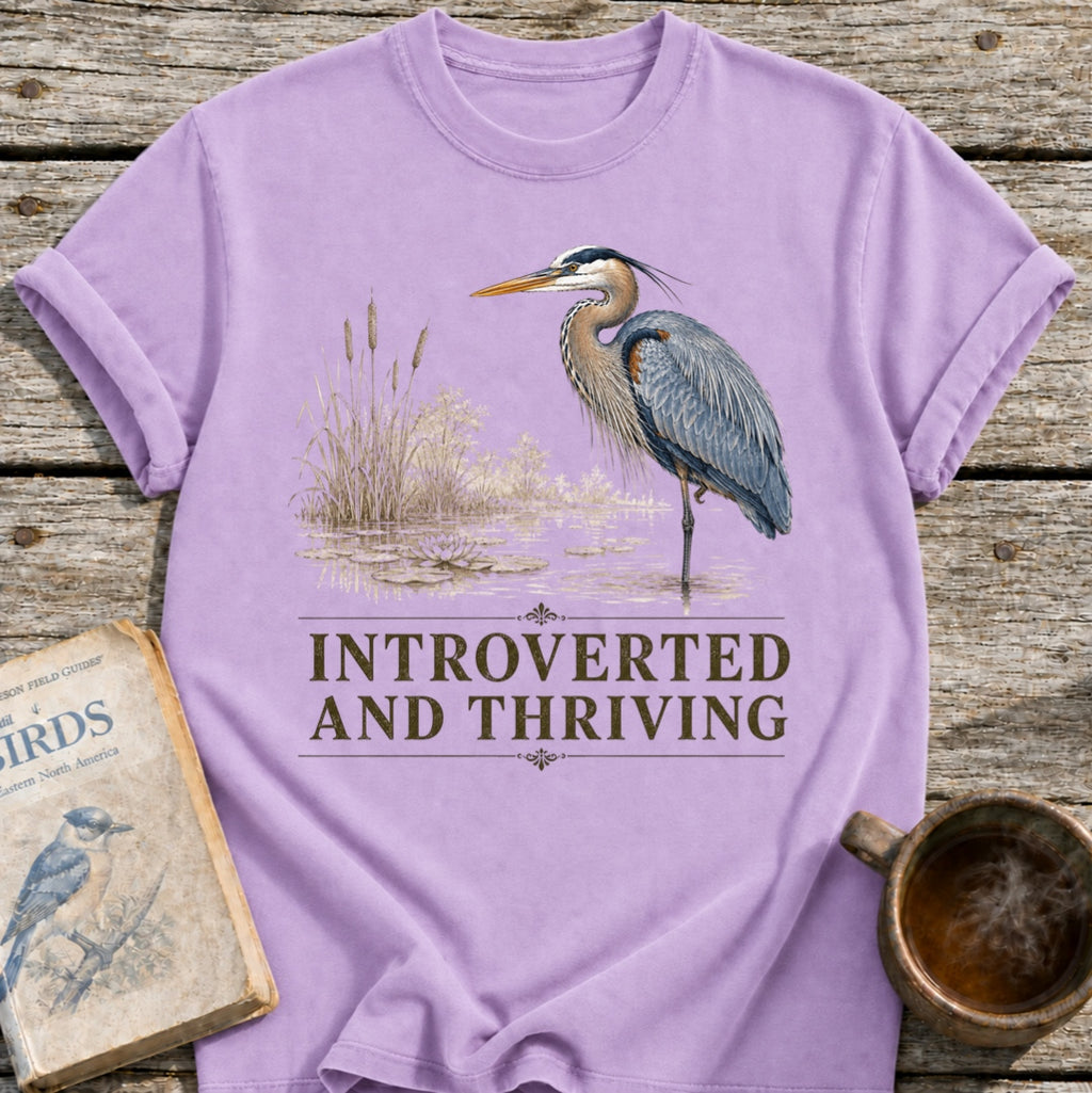 Heron Introverted and Thriving T-Shirt